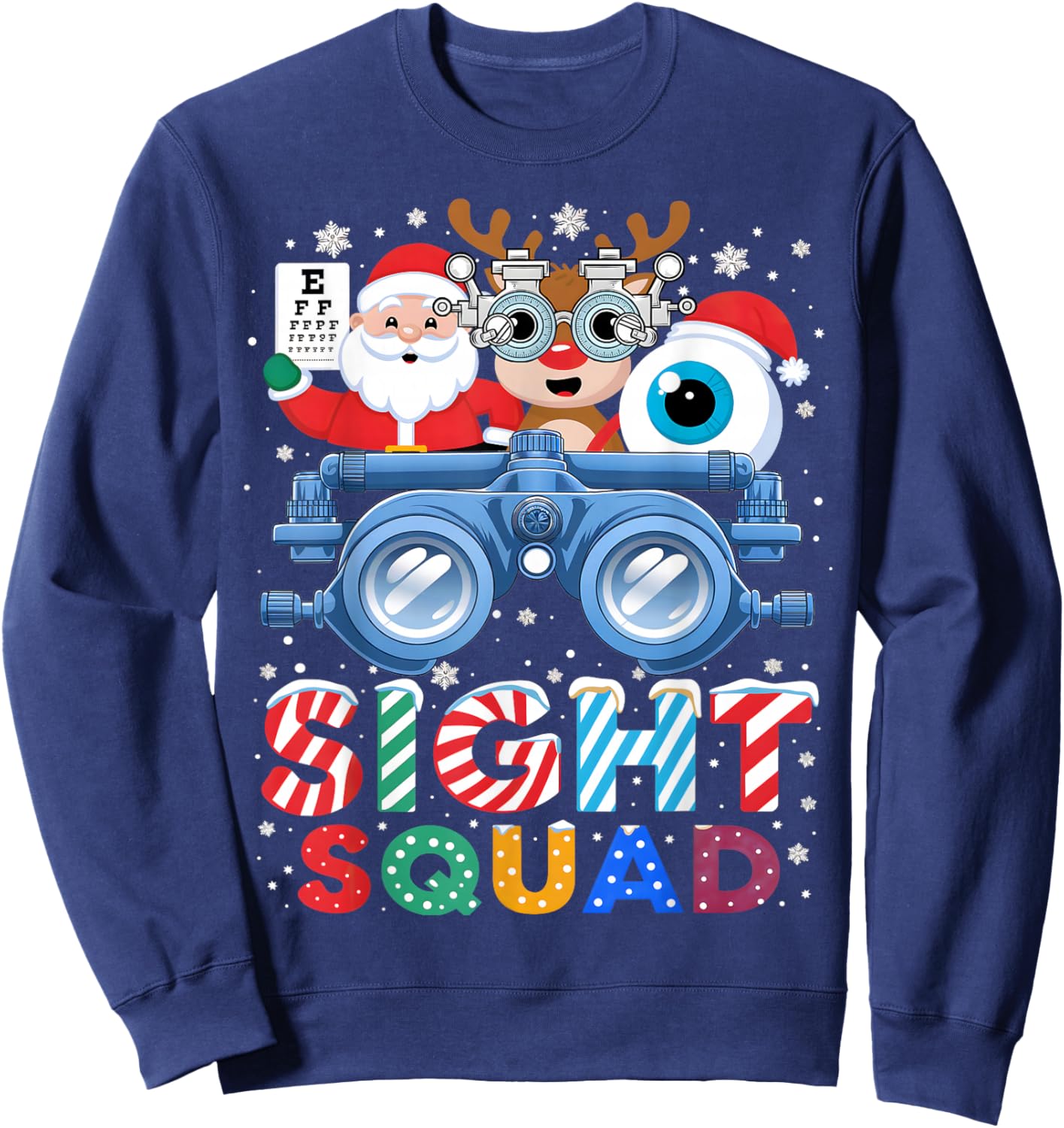 Sight Squad Christmas Optometrist Shirt Eye Doctor Optician Sweatshirt - Sweatshirt | Navy