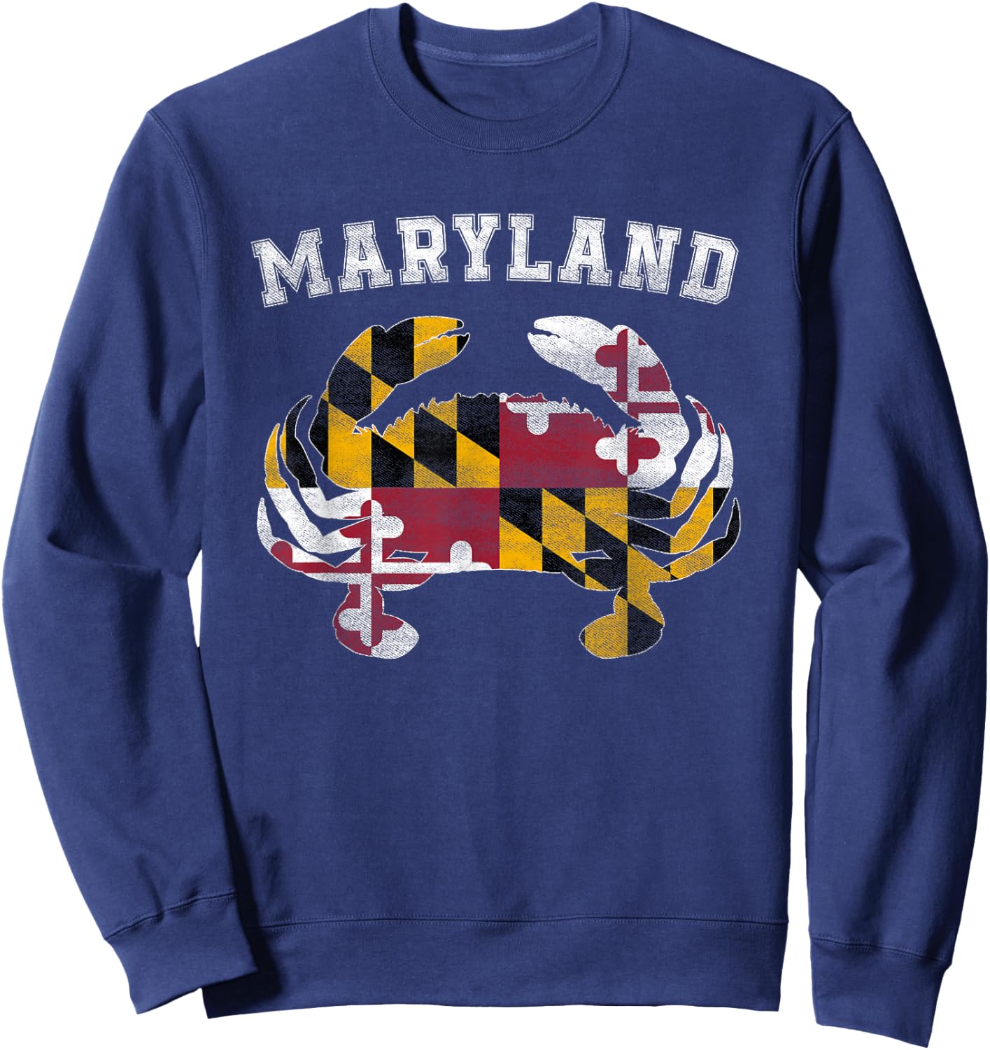 Maryland Flag Blue Crab T Shirt State Pride Retro Shirt Sweatshirt - Sweatshirt | Navy