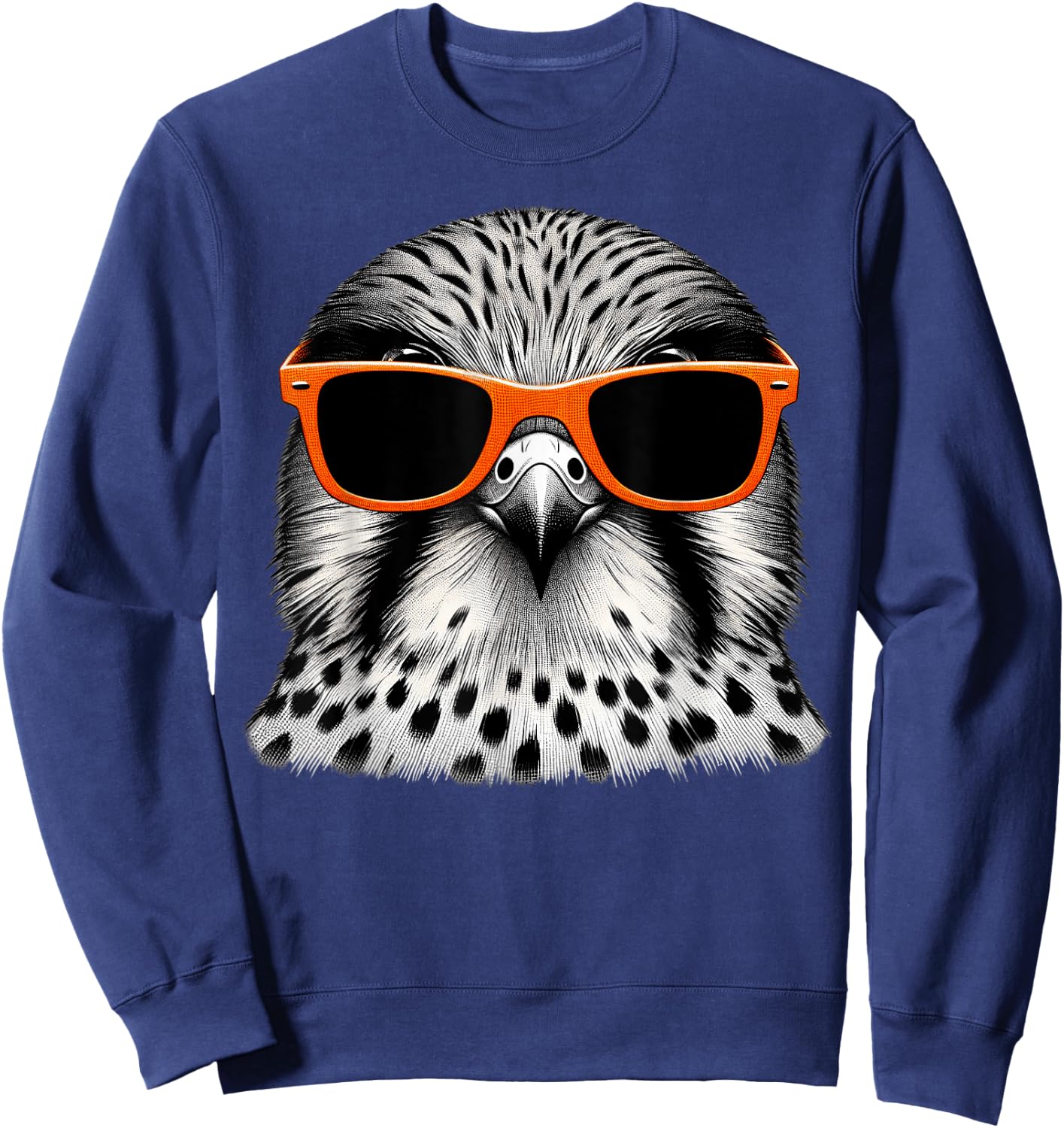 Cool Kestrel Bird Wearing Sunglasses Graphic Art Sweatshirt - Sweatshirt | Navy
