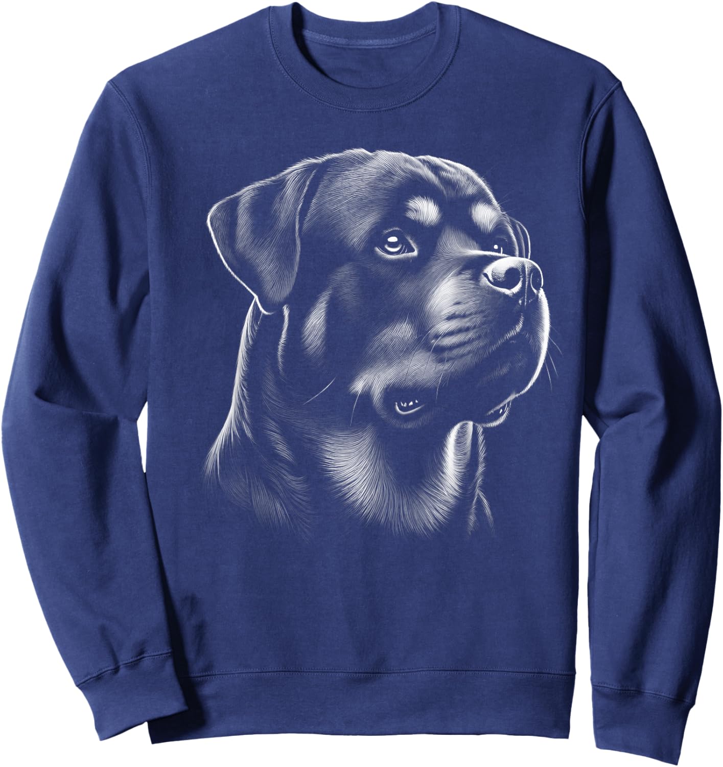Proud Rottweiler Head in Realistic Drawing Style Sweatshirt - Sweatshirt | Navy