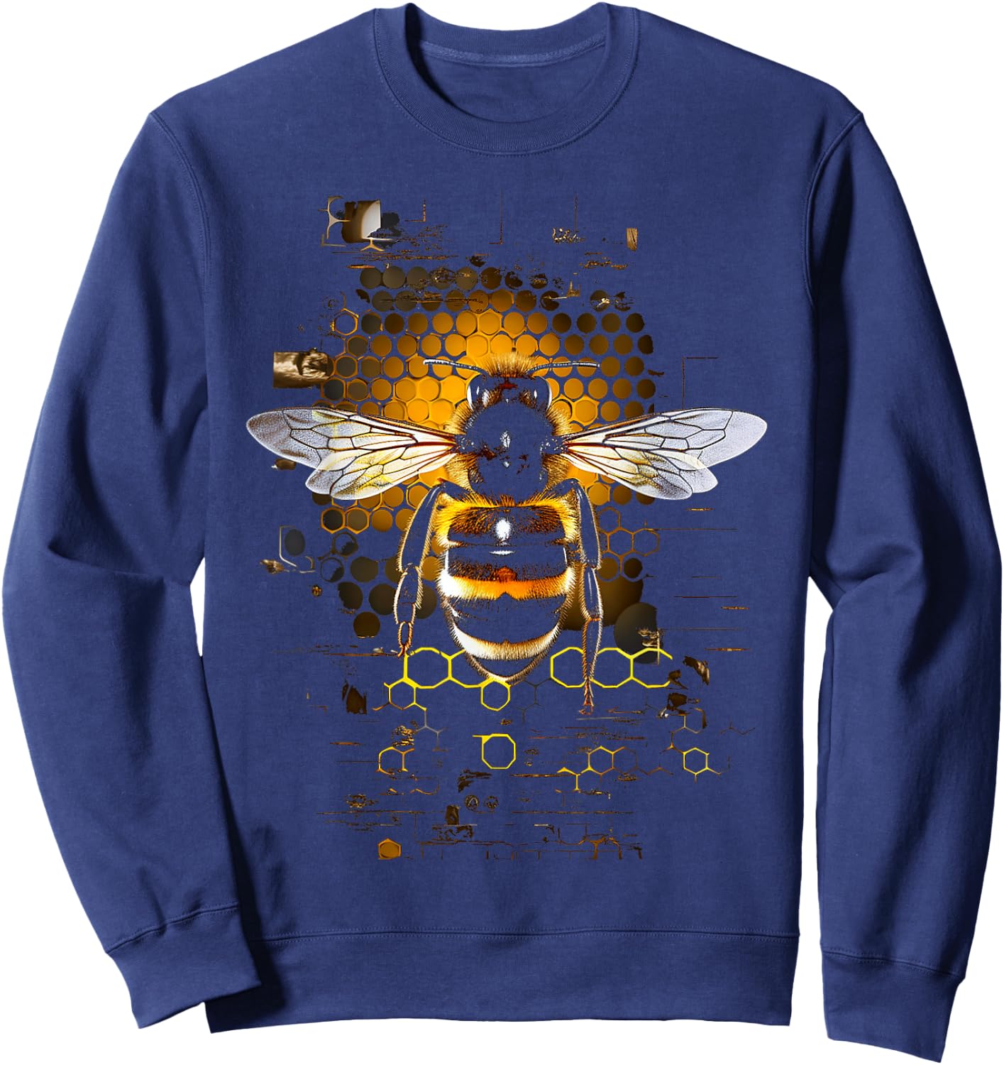 Bee Animal Motif Artwork Bee Sweatshirt - Sweatshirt | Navy