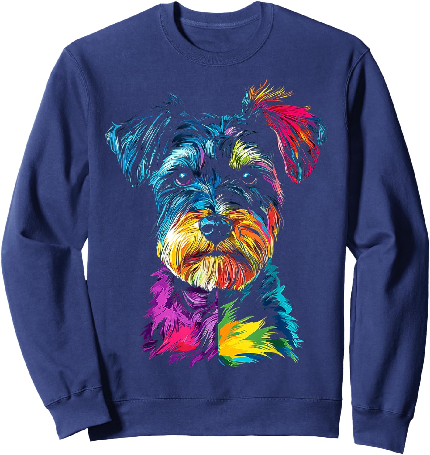 Schnauzer Dog Motif Pet Art Schnauzer Sweatshirt - Sweatshirt | Navy
