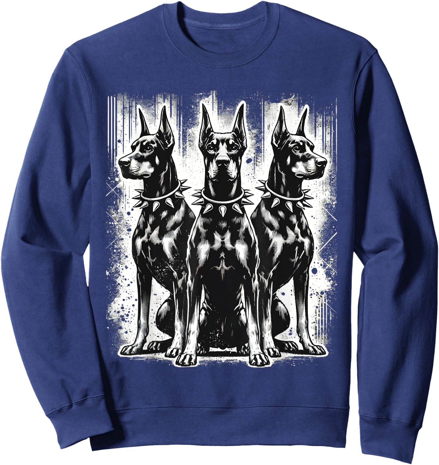 Doberman Pinscher Black and White Dog Lovers Sweatshirt - Sweatshirt | Navy