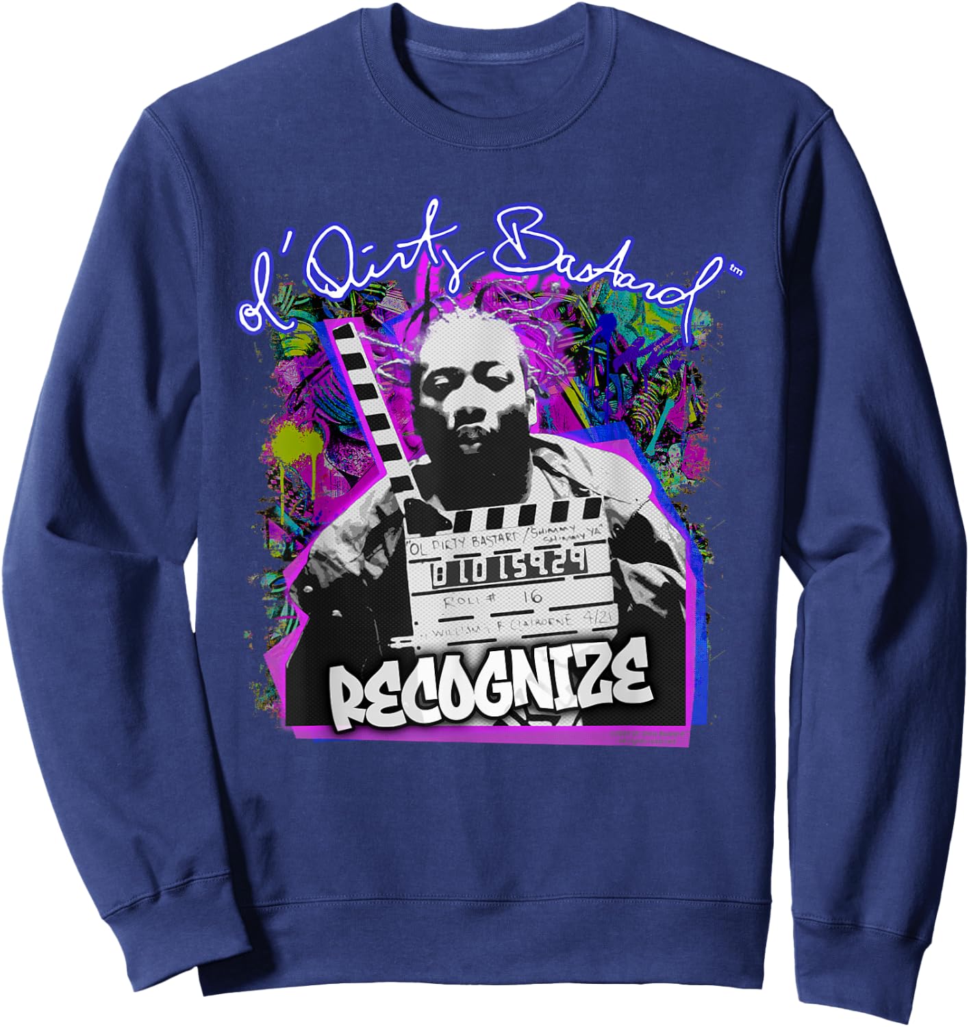 ODB Ol Dirty Ba--ard Recognize Graff Vintage Hip Hop Rap Sweatshirt - Sweatshirt | Navy