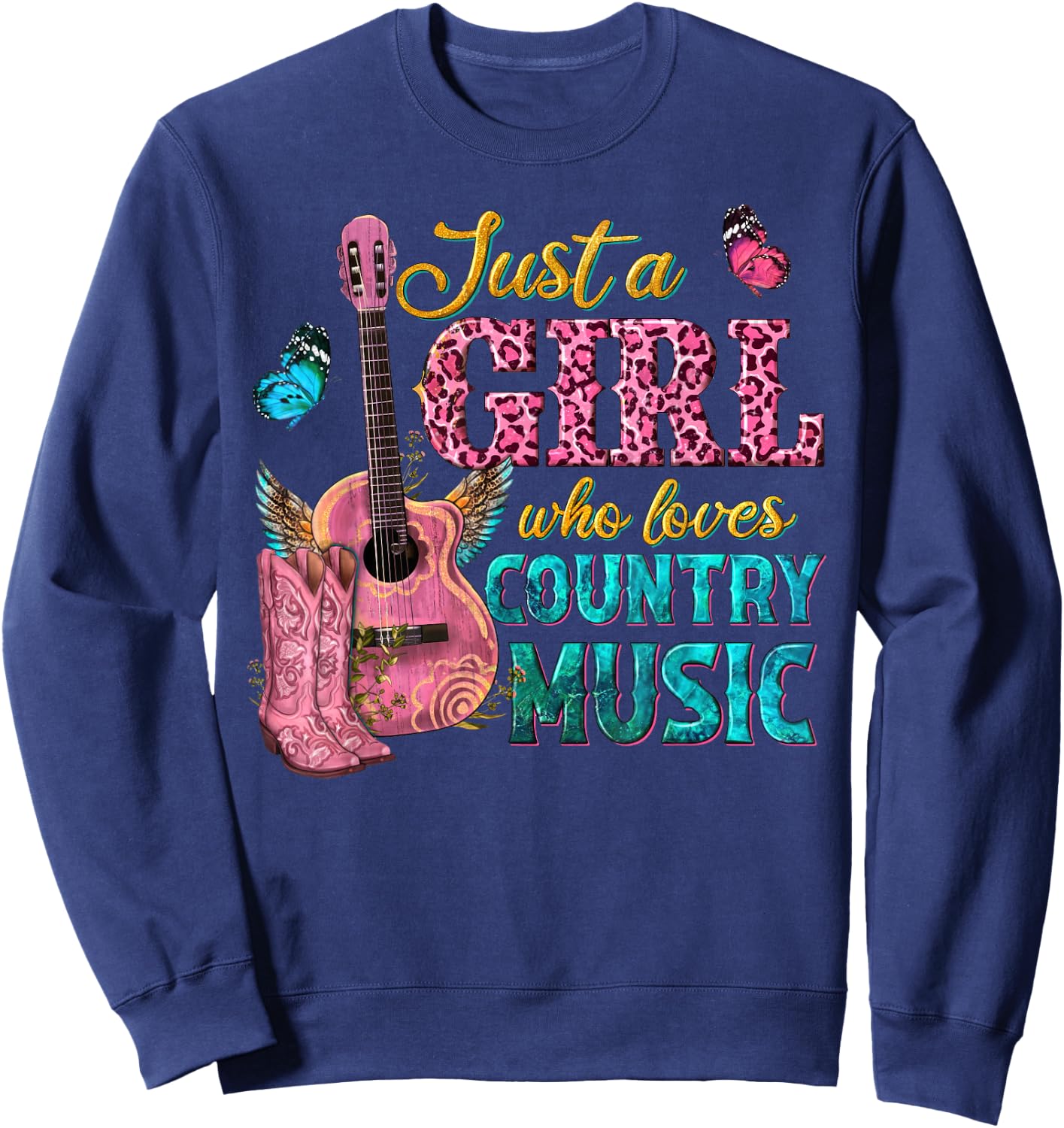 Just A Girl Who Loves Country Music Sweatshirt - Sweatshirt | Navy
