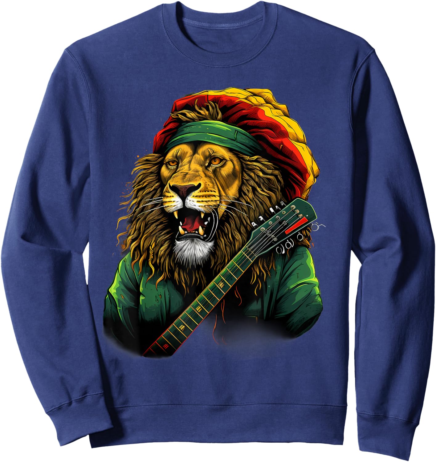 Rasta Reggae Lion Rastafarian Pride Rasta Roots Rastafari Sweatshirt - Sweatshirt | Navy
