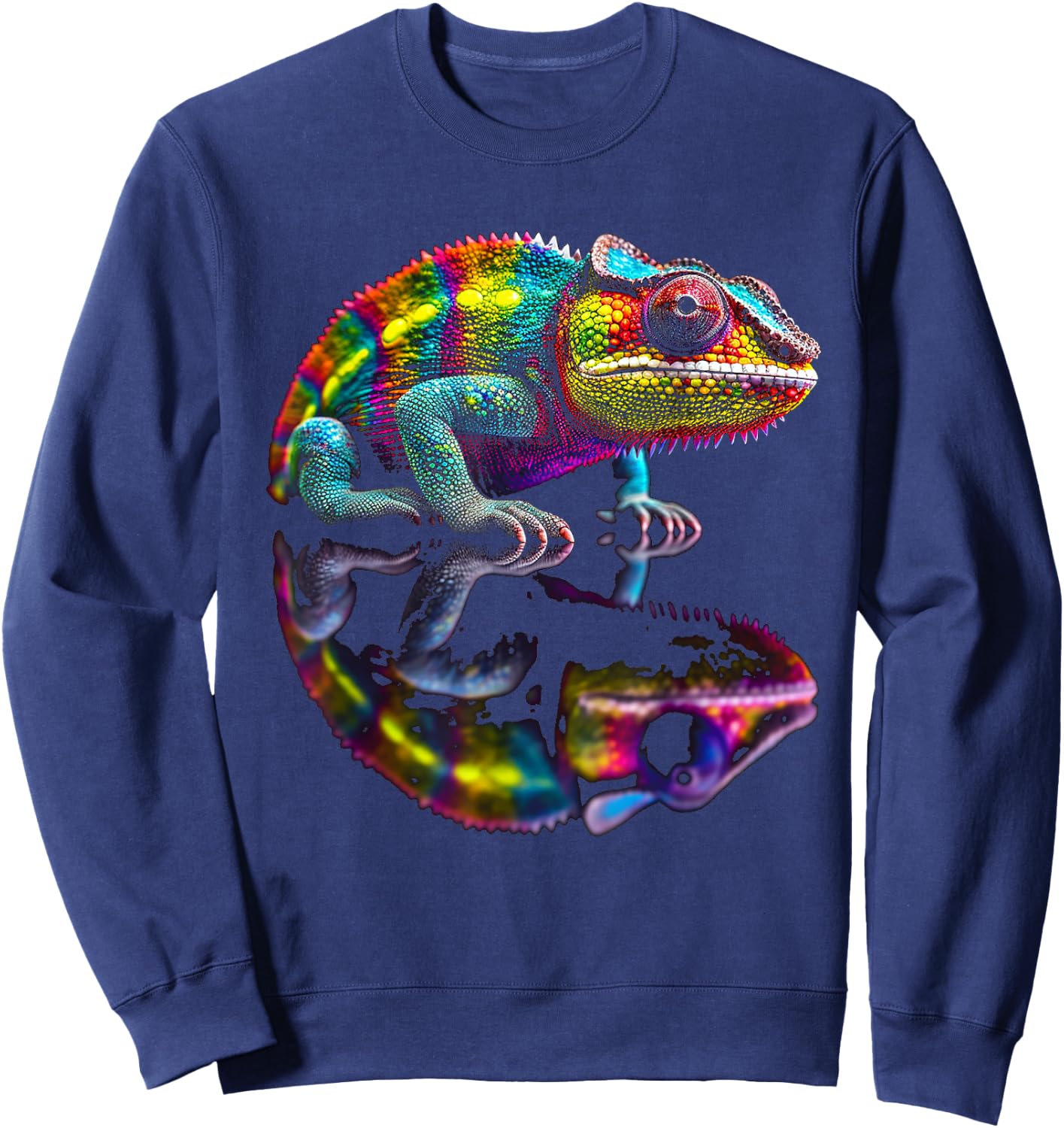 Chameleon Animal Graphic Illustration Chameleon Sweatshirt - Sweatshirt | Navy