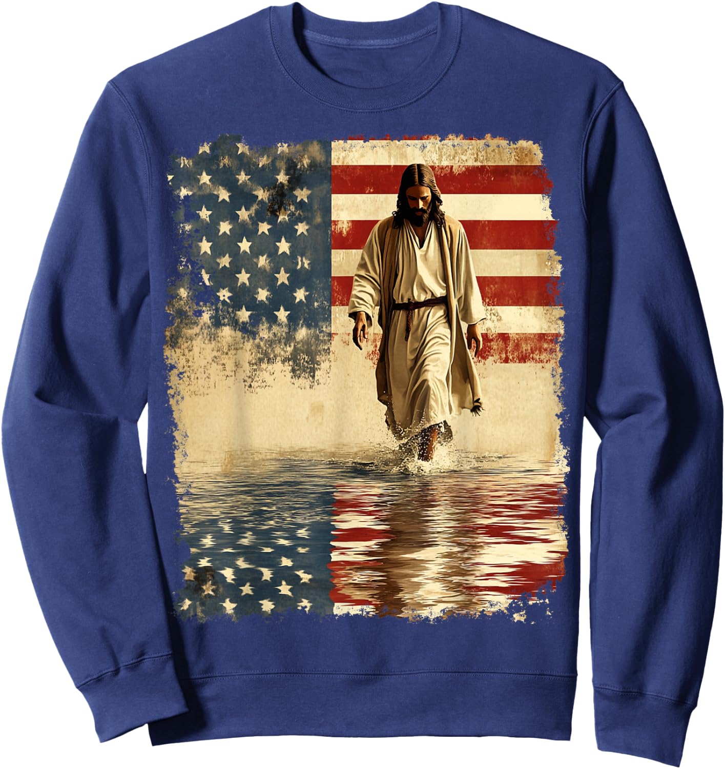 USA Jesus Christ Sweatshirt - Sweatshirt | Navy