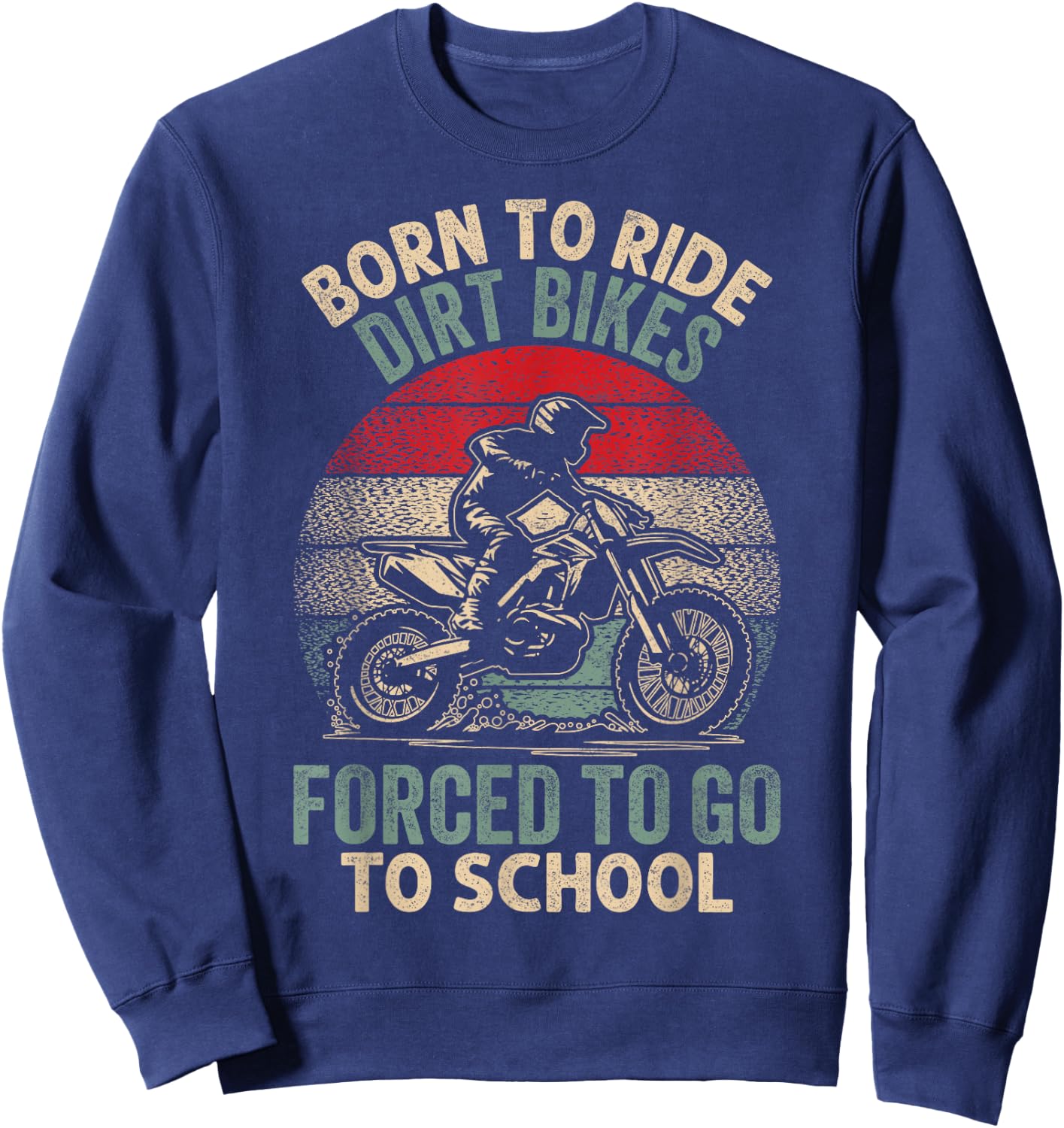 Cool Dirt Bike Art For Kids Men Motocross Dirtbike Rider Sweatshirt - Sweatshirt | Navy