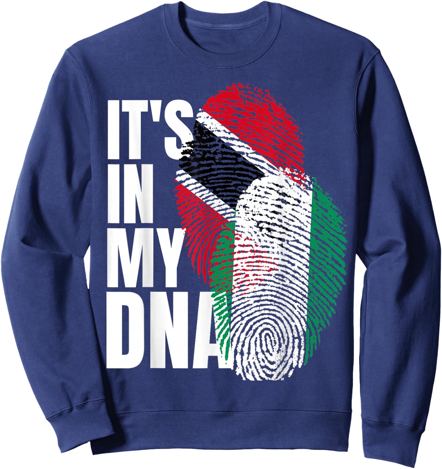 Trinidadian And Nigerian Mix DNA Heritage Flag Sweatshirt - Sweatshirt | Navy