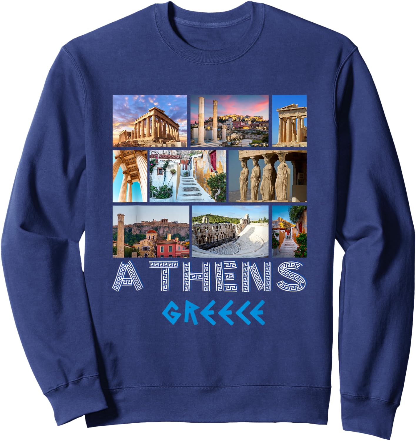 Athens Greece Acropolis Famous Sights Souvenir from Greece Sweatshirt - Sweatshirt | Navy