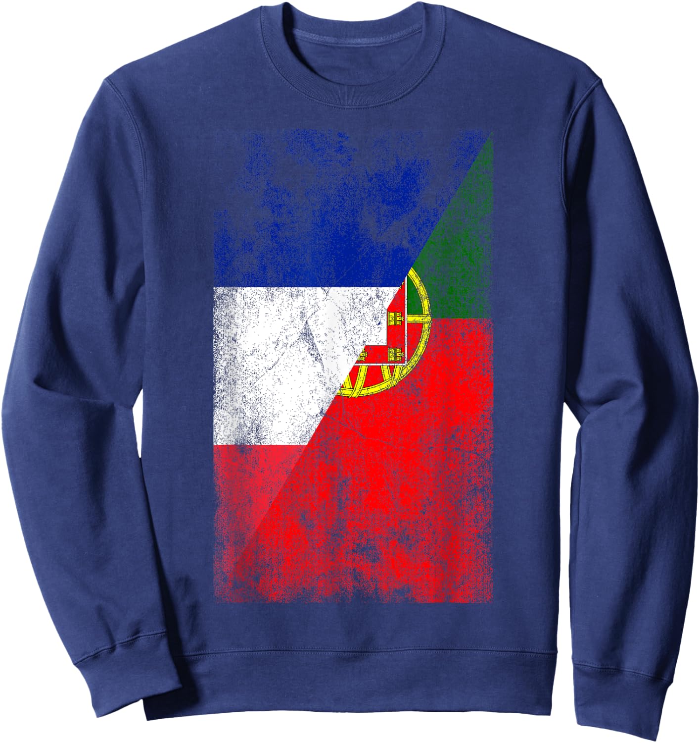 France & Portugal Flags - French Portuguese Sweatshirt - Sweatshirt | Navy
