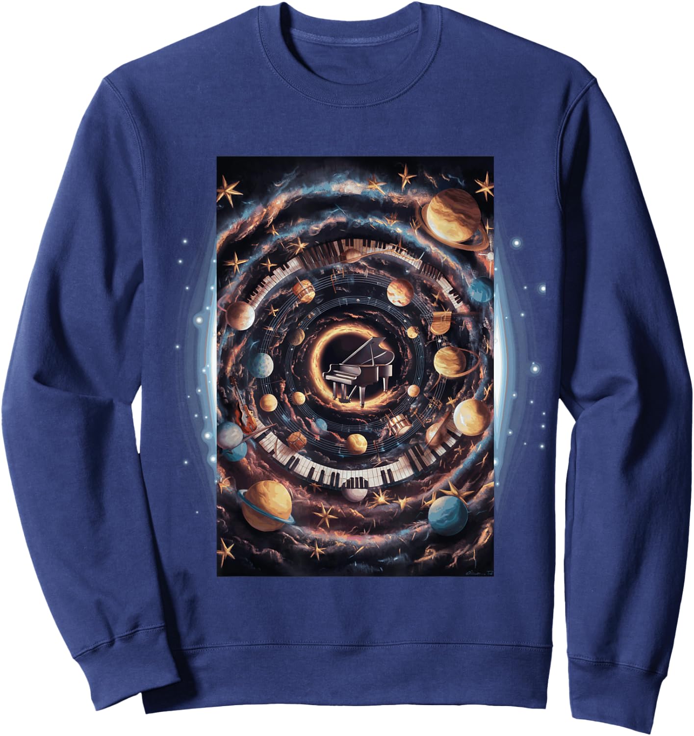 Galactic Music Symphony Cosmos Sweatshirt - Sweatshirt | Navy