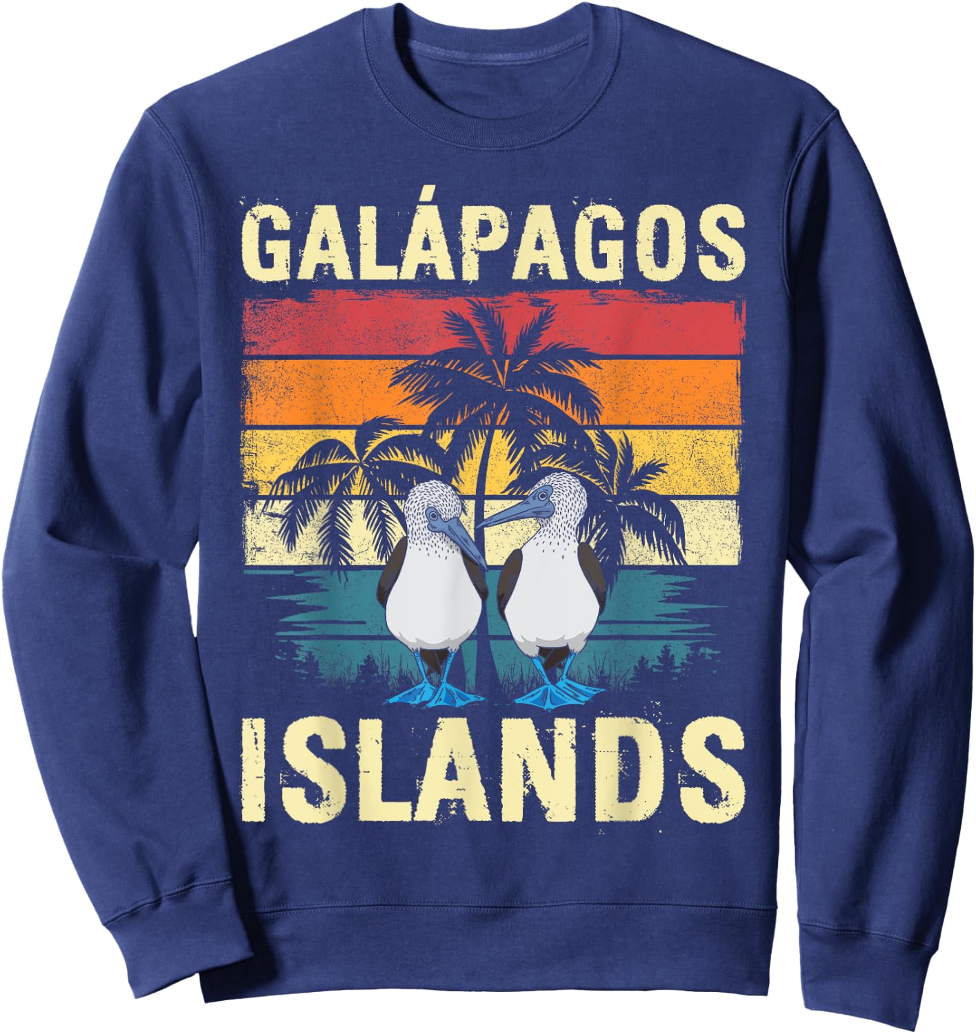 Vintage Blue-footed Booby Galapagos Islands Sweatshirt - Sweatshirt | Navy