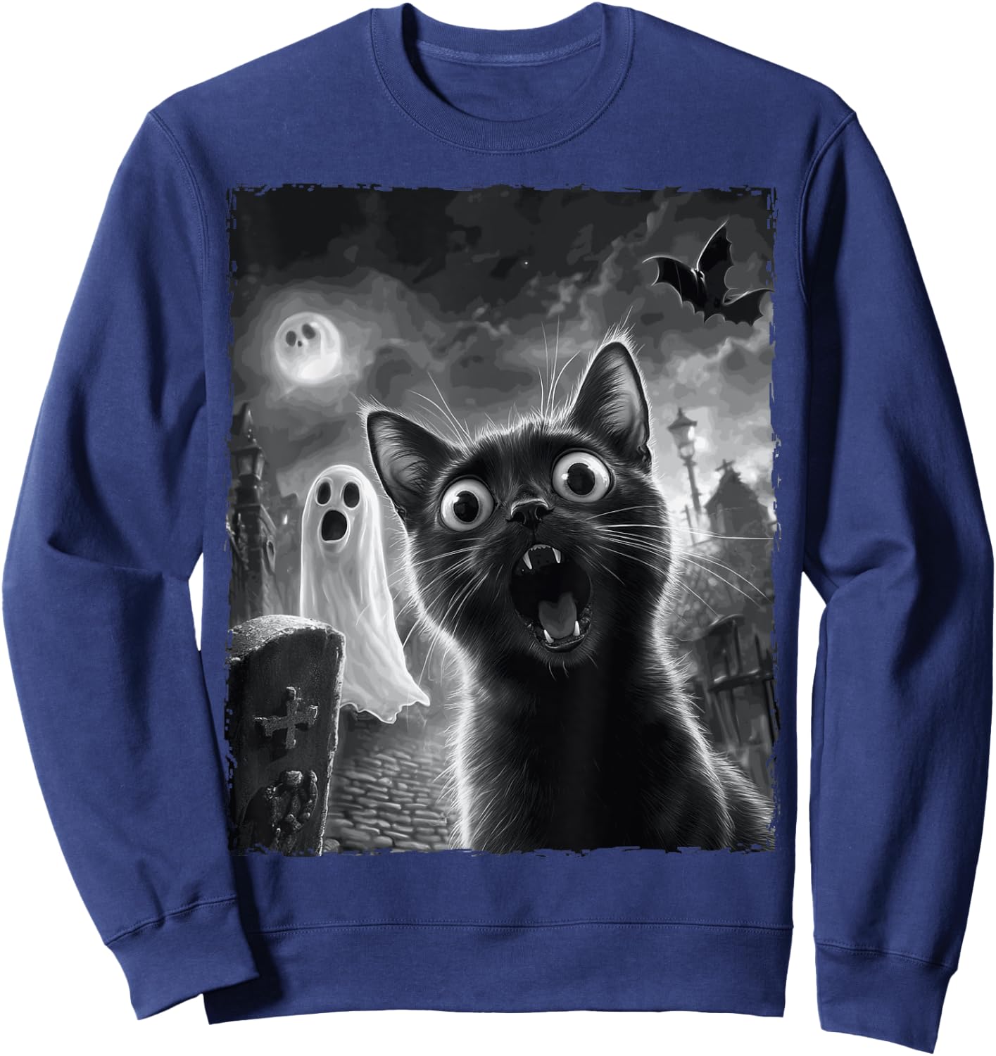 Funny Cat Halloween Sweatshirt - Sweatshirt | Navy