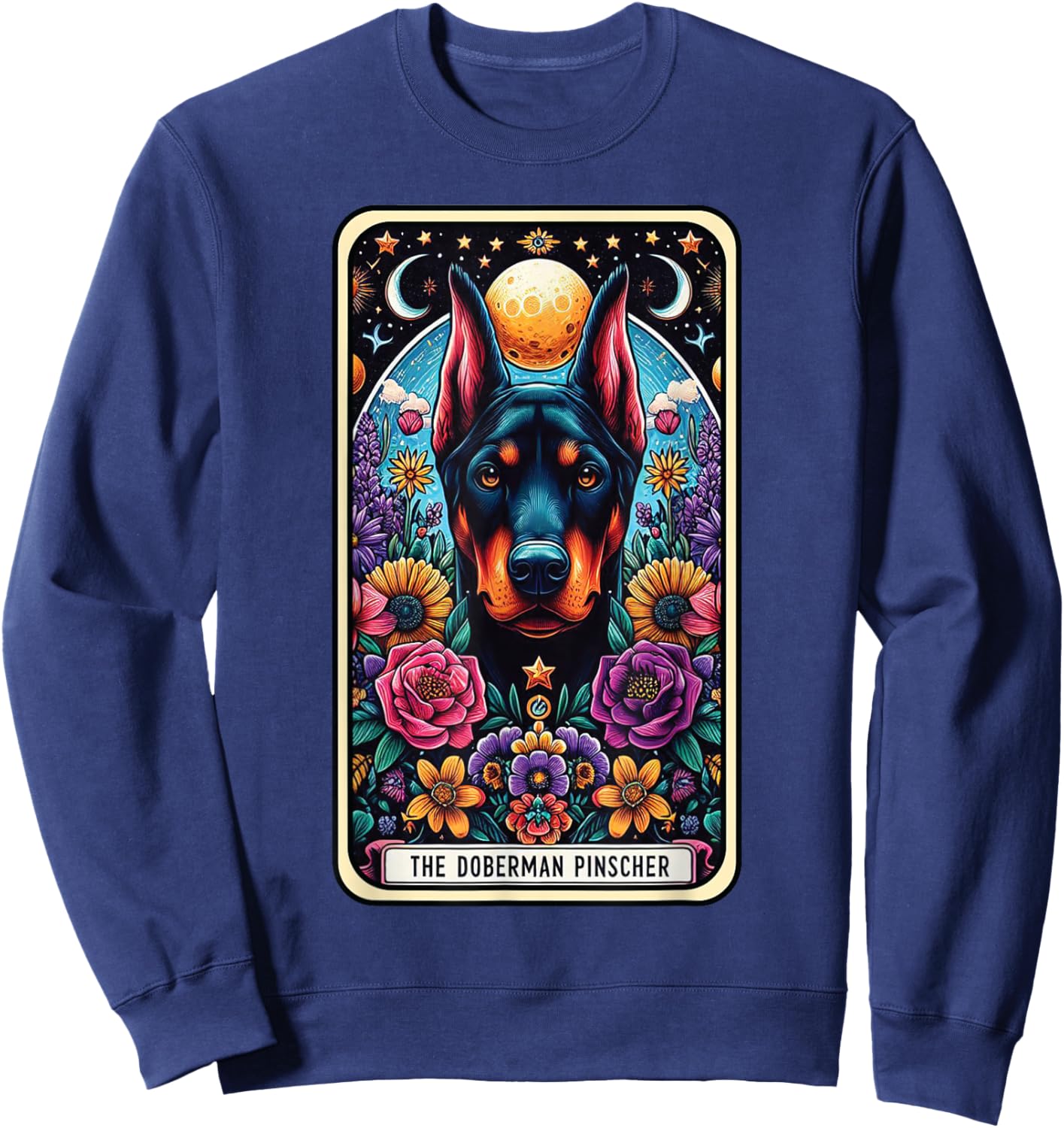 The Doberman Pinscher Tarot Card Dog Sweatshirt - Sweatshirt | Navy