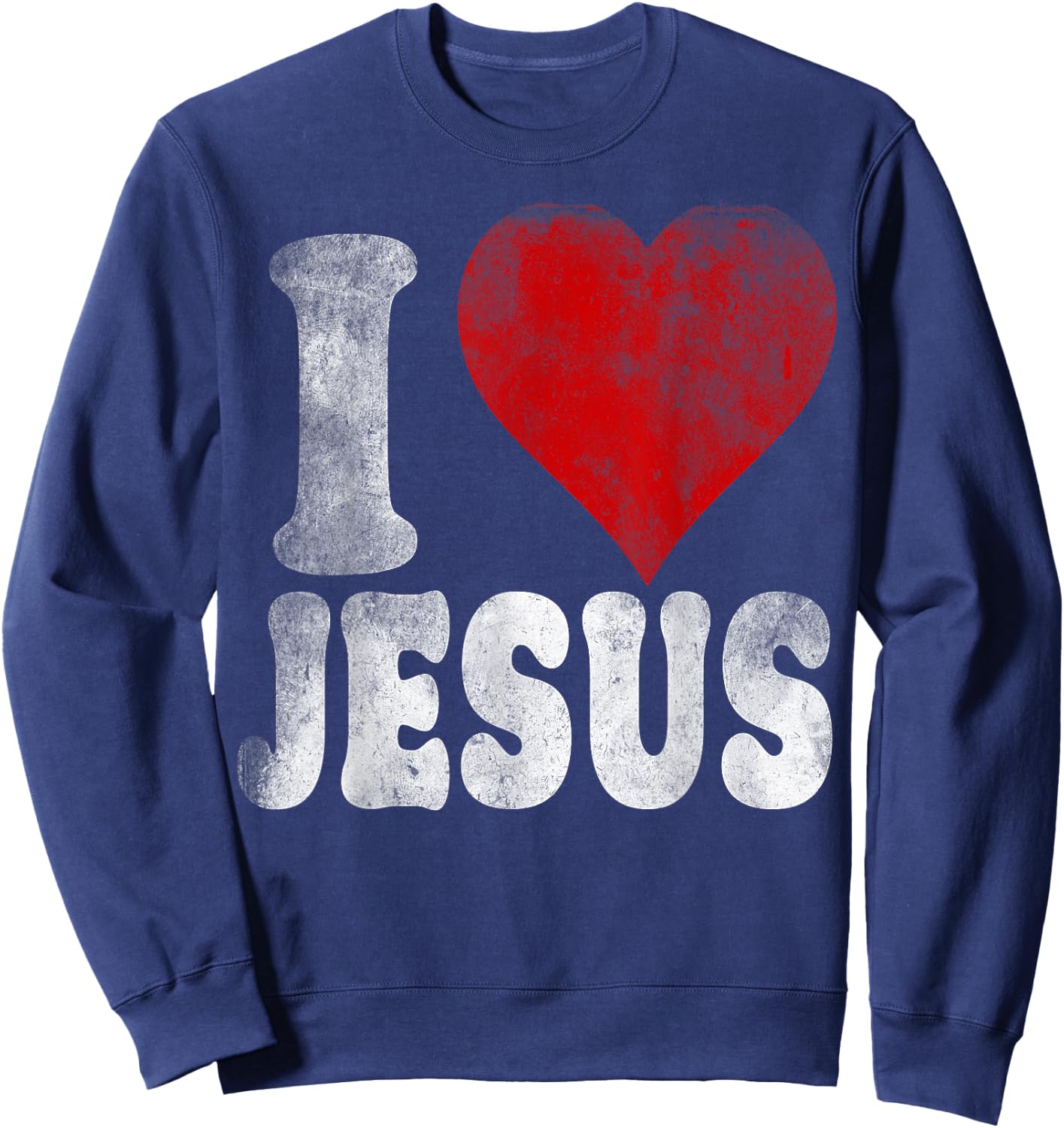 I LOVE JESUS vintage style retro Sweatshirt - Sweatshirt | Navy