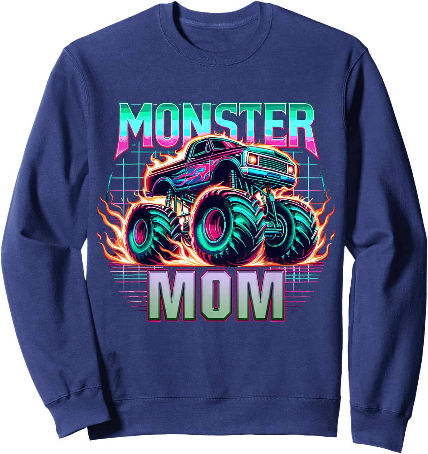 Monster Truck Mom Monster Truck Are My Jam Truck Lovers Sweatshirt - Sweatshirt | Navy