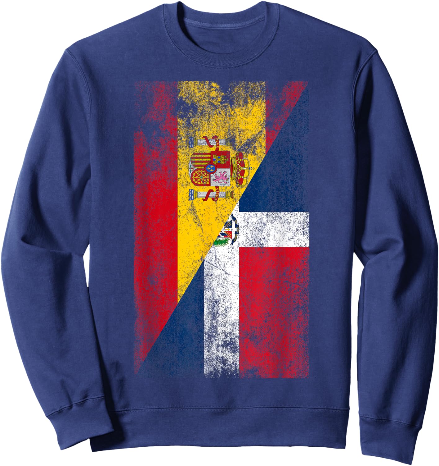 Spain & Dominican Republic Flags - Spanish Dominican Sweatshirt - Sweatshirt | Navy