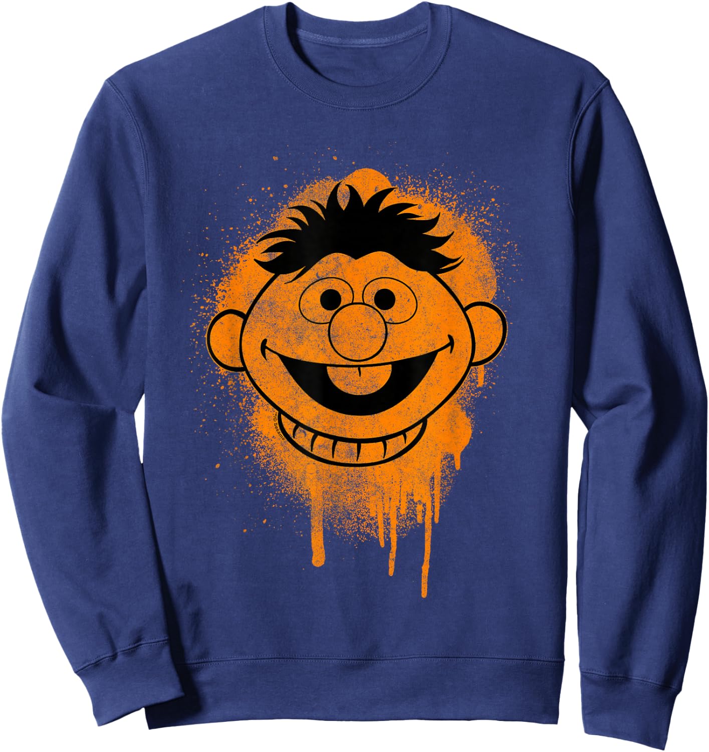 Sesame Street Ernie Graffiti Spray Face Halloween Costume Sweatshirt - Sweatshirt | Navy