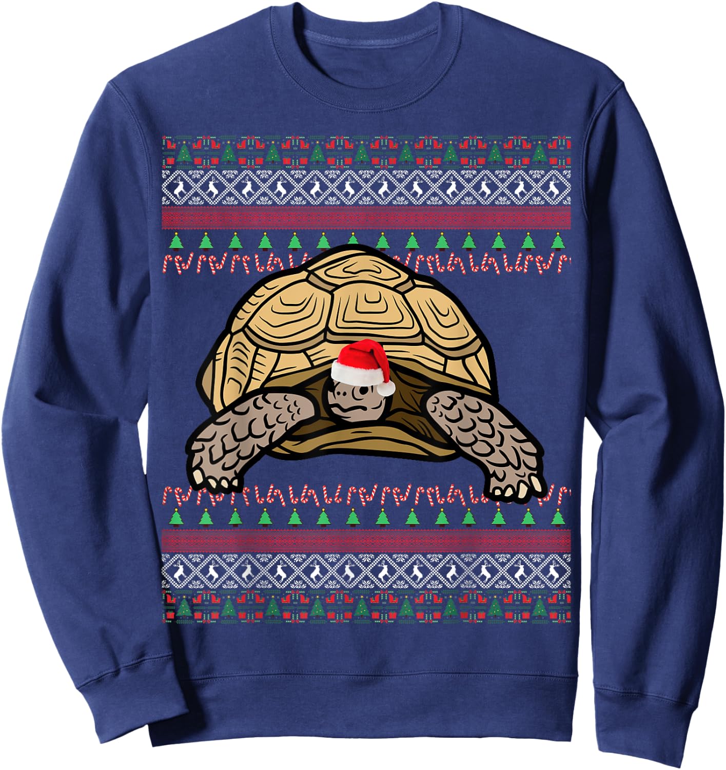 African Sulcata Tortoise Christmas Sweatshirt - Sweatshirt | Navy