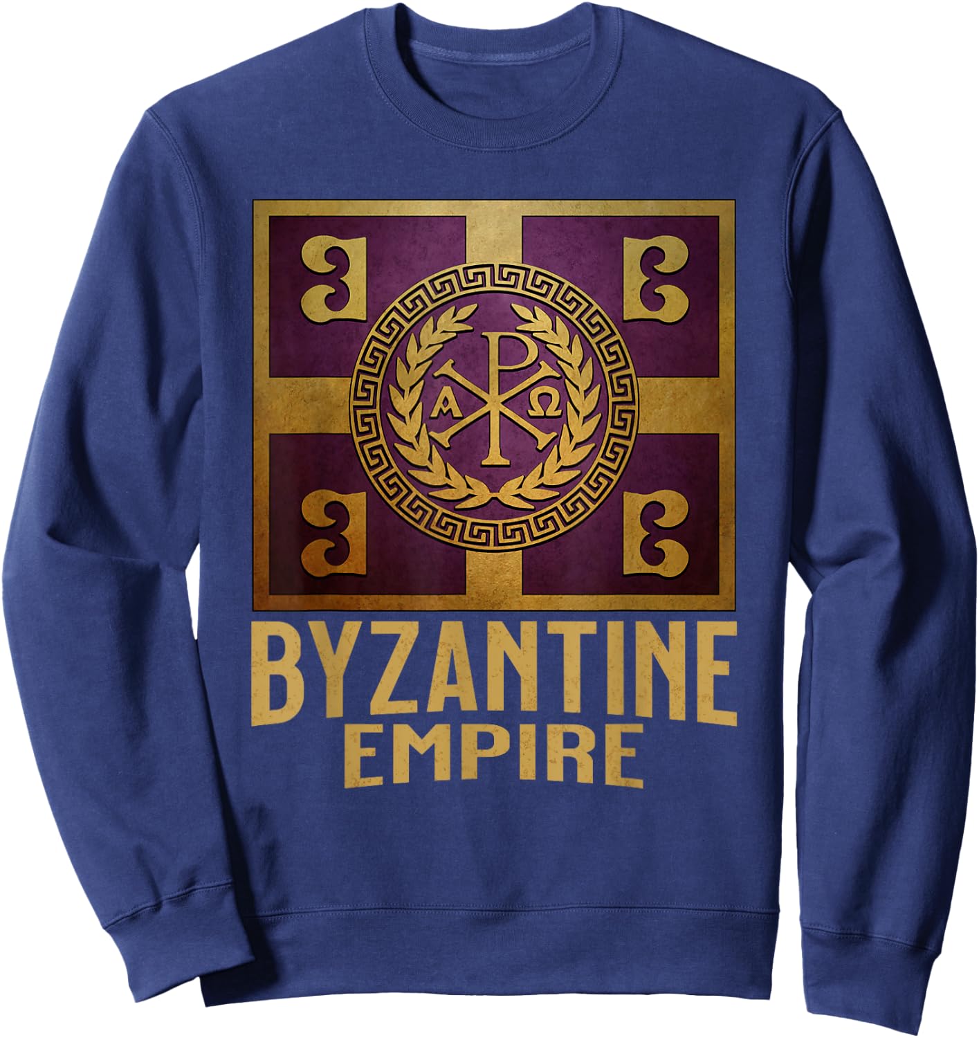 Byzantine Empire Flag Constantinople and Byzantium Sweatshirt - Sweatshirt | Navy