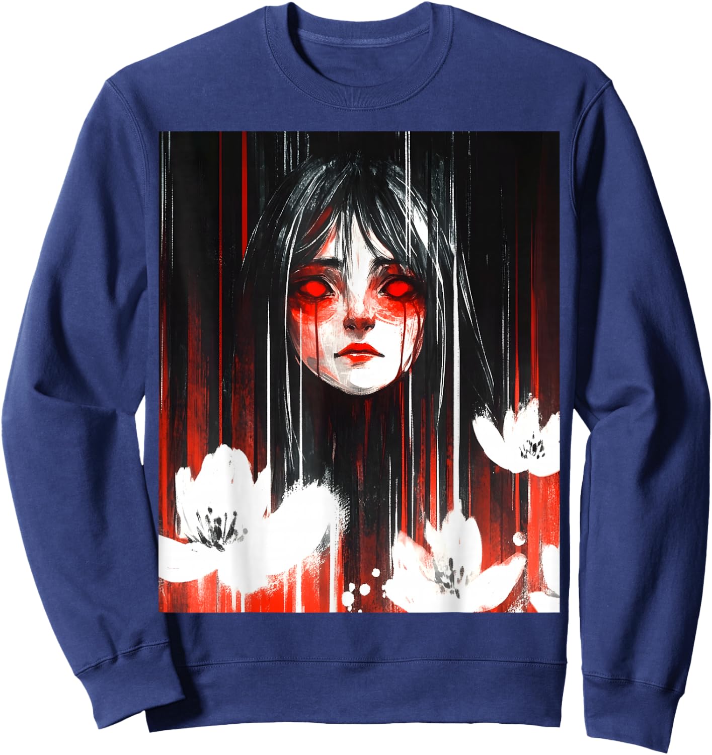 Japan Horror Anime Manga Japanese Creepy Kawaii Goth Sweatshirt - Sweatshirt | Navy
