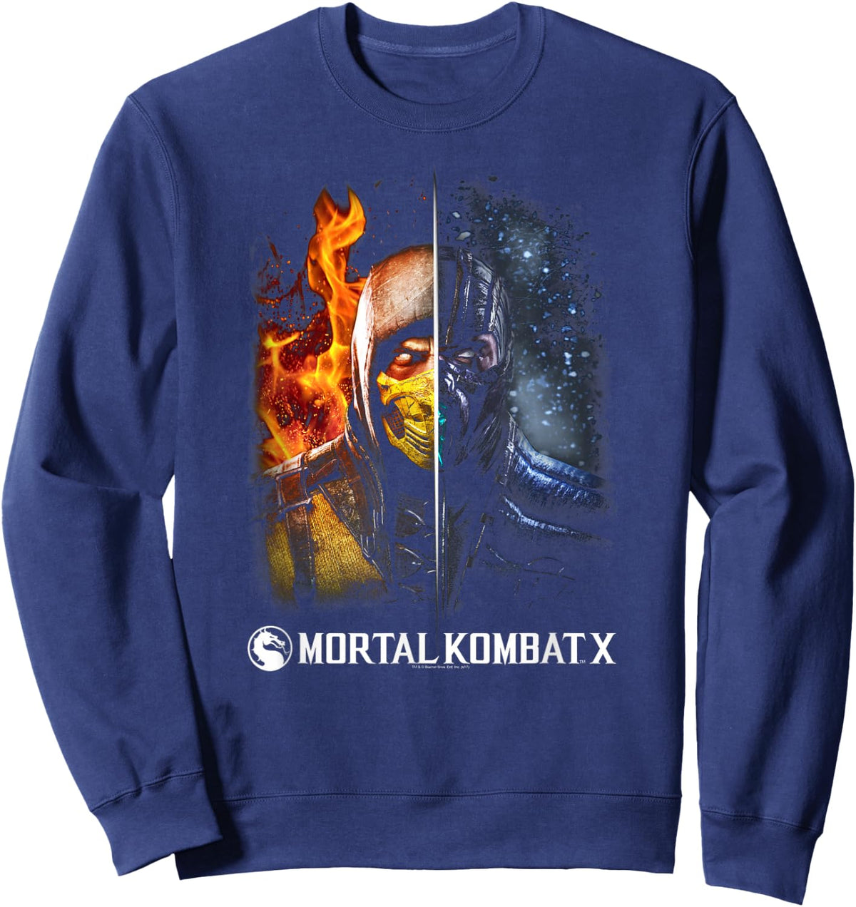 Mortal Kombat X Fire and Ice Sweatshirt - Sweatshirt | Navy