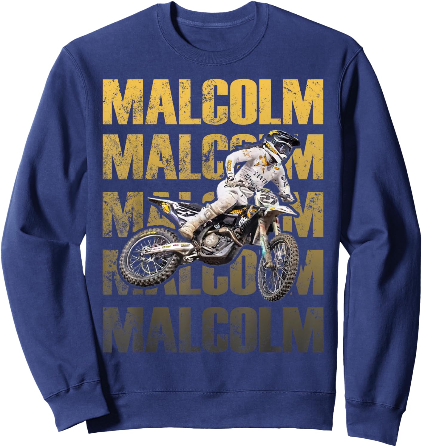 Vintage MS27 Motocross Motorcycle Father's Day Sweatshirt - Sweatshirt | Navy