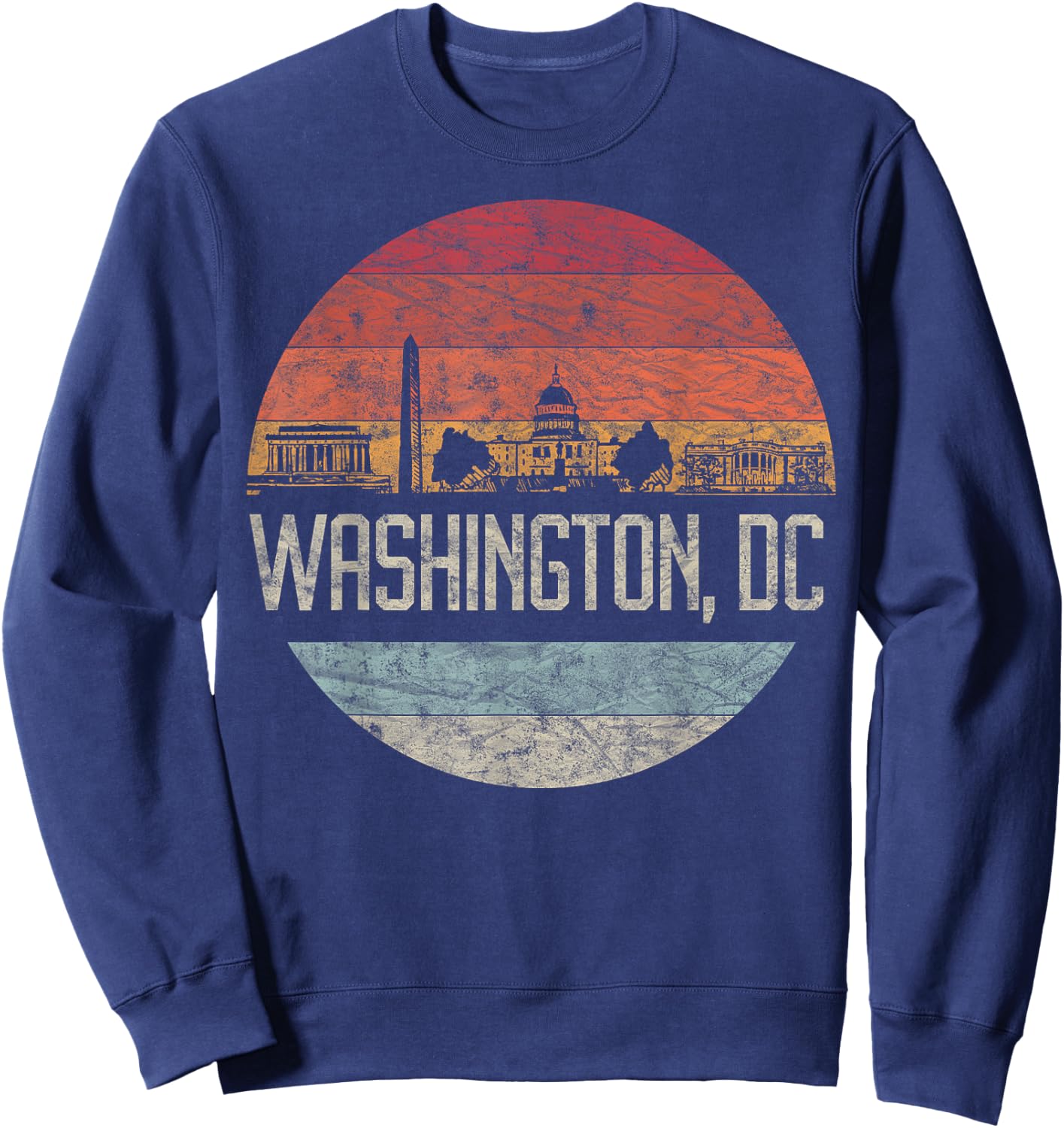 Washington D.C.Vacation Cherry Blossom White House Capitol Sweatshirt - Sweatshirt | Navy