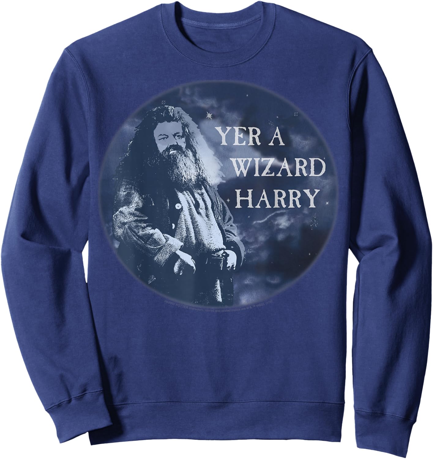 Harry Potter Hagrid Yer A Wizard Harry Portrait Sweatshirt - Sweatshirt | Navy