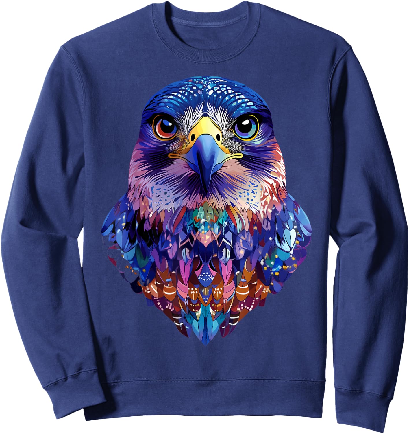 Azteca Peregrine Falcon Majestic Animals Bird Lover Black Sweatshirt - Sweatshirt | Navy