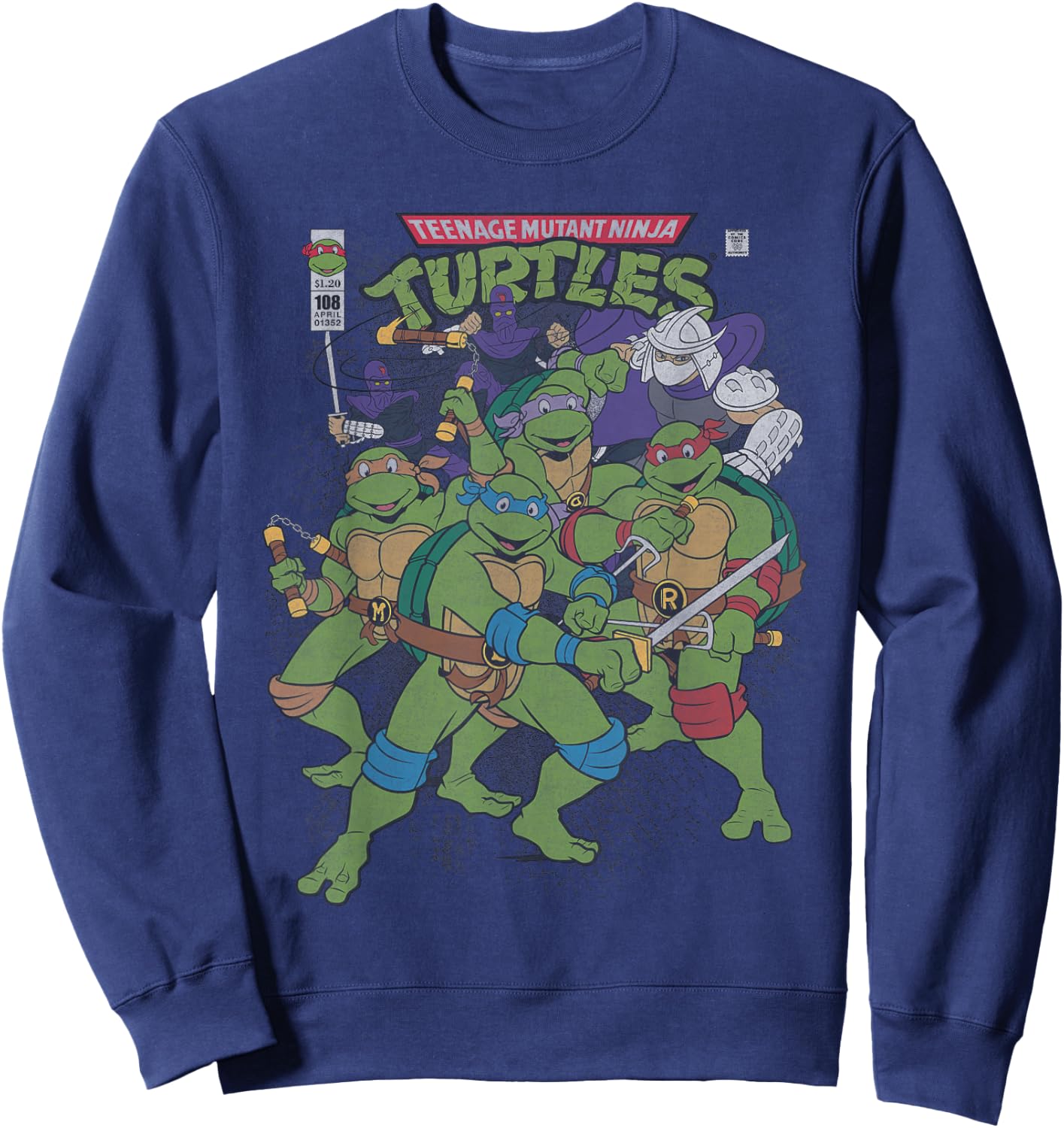 T.M.N.T. Comic Book Cover Group Shot Sweatshirt - Sweatshirt | Navy