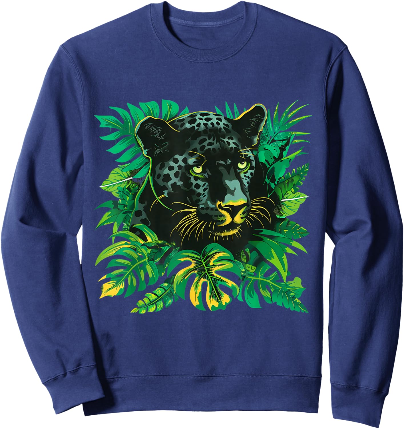 Panther Drawing Animal Art Portrait Nature Panther Lover Sweatshirt - Sweatshirt | Navy