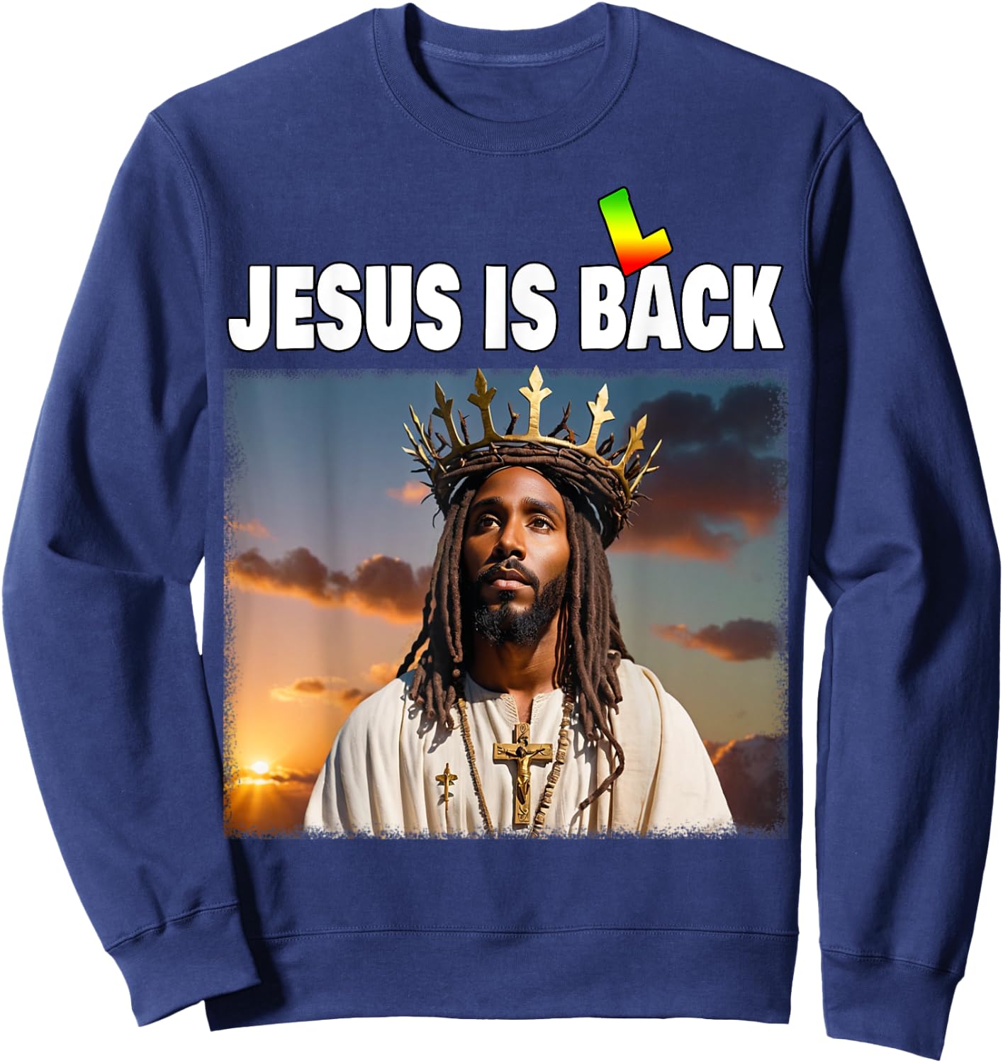 Black History Jesus Sweatshirt - Sweatshirt | Navy