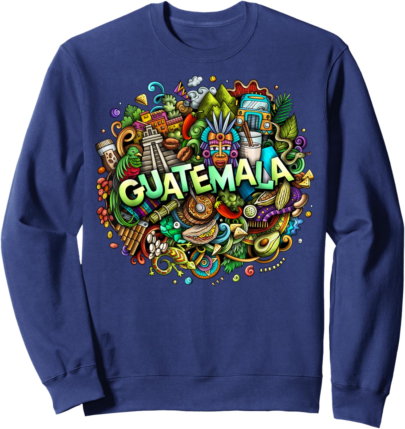 Guatemalan Monuments and Guatemala City Sweatshirt - Sweatshirt | Navy