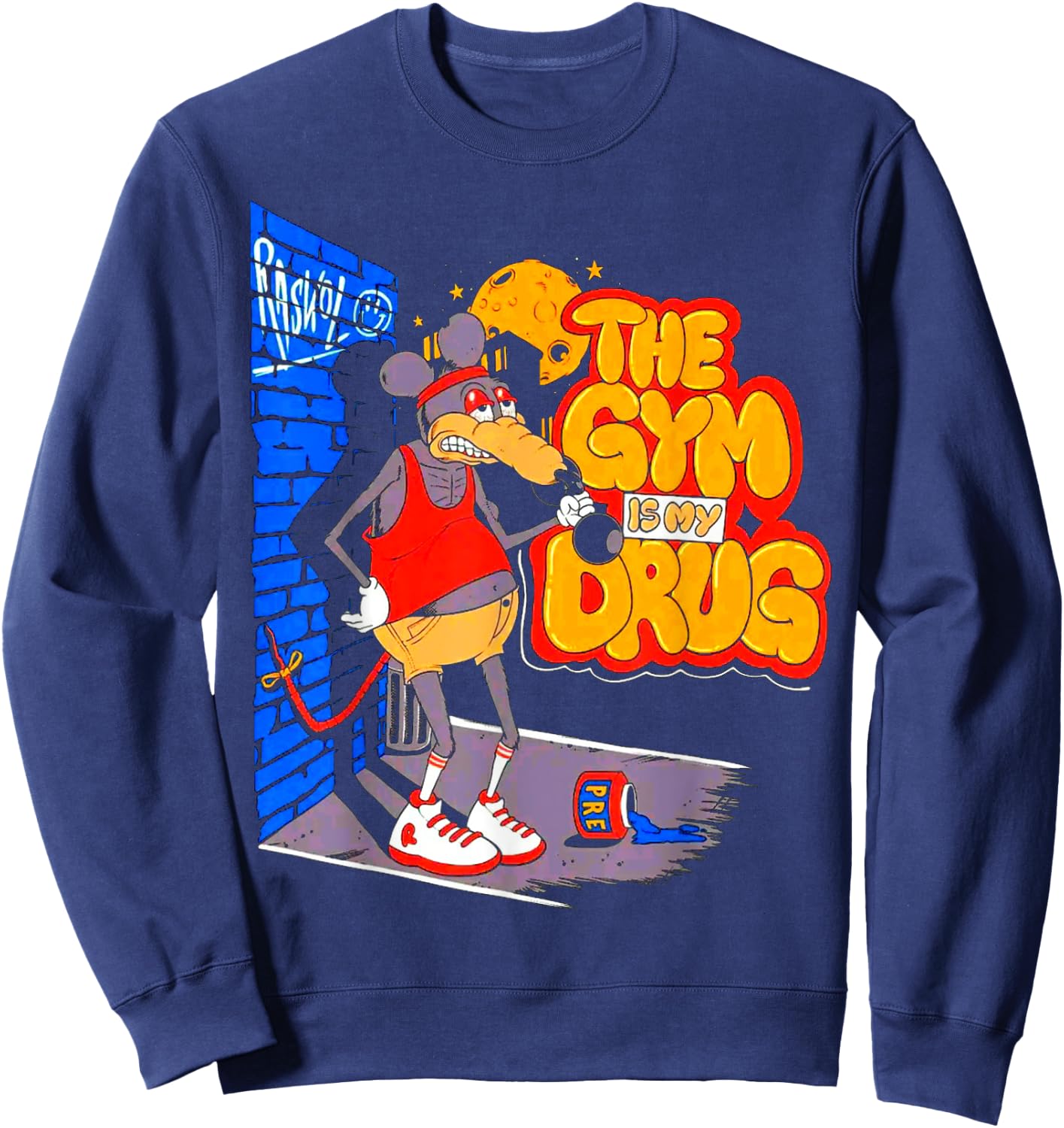 The Gym Is My Drug Funny Weightlifting Bodybuilding Fitness Sweatshirt - Sweatshirt | Navy