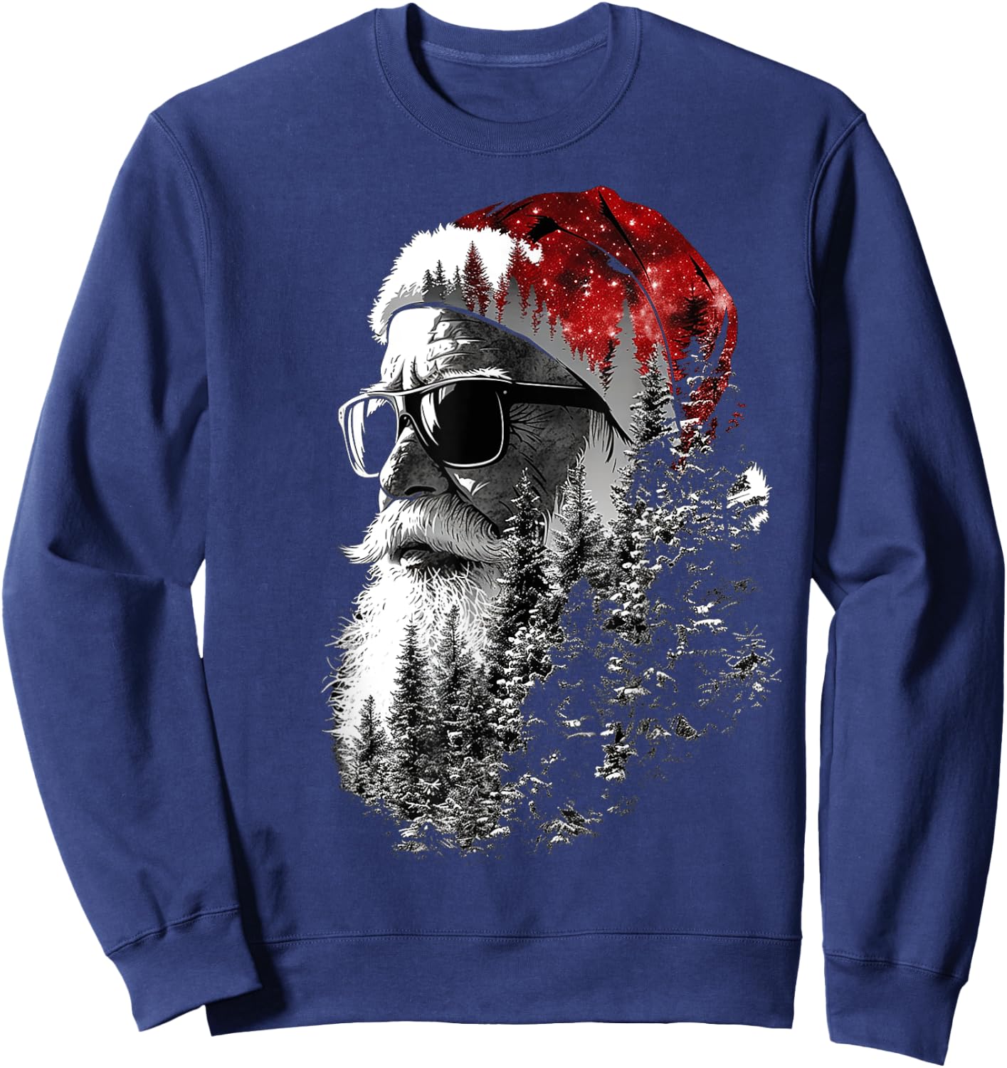 Santa Claus Christmas Motif X-Mas Sunglasses Santa Claus Sweatshirt - Sweatshirt | Navy