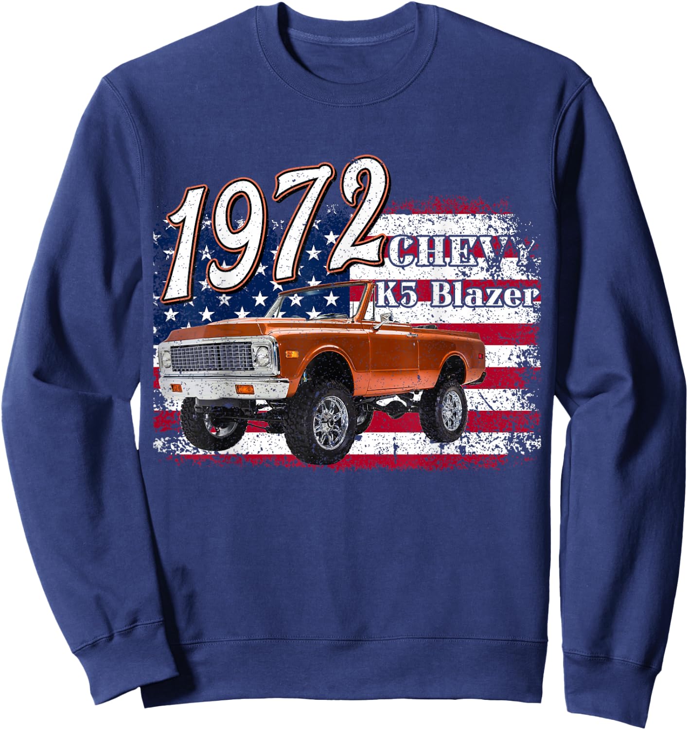 1972 72 K5 Blazer 4th Of July American Truck Sweatshirt - Sweatshirt | Navy