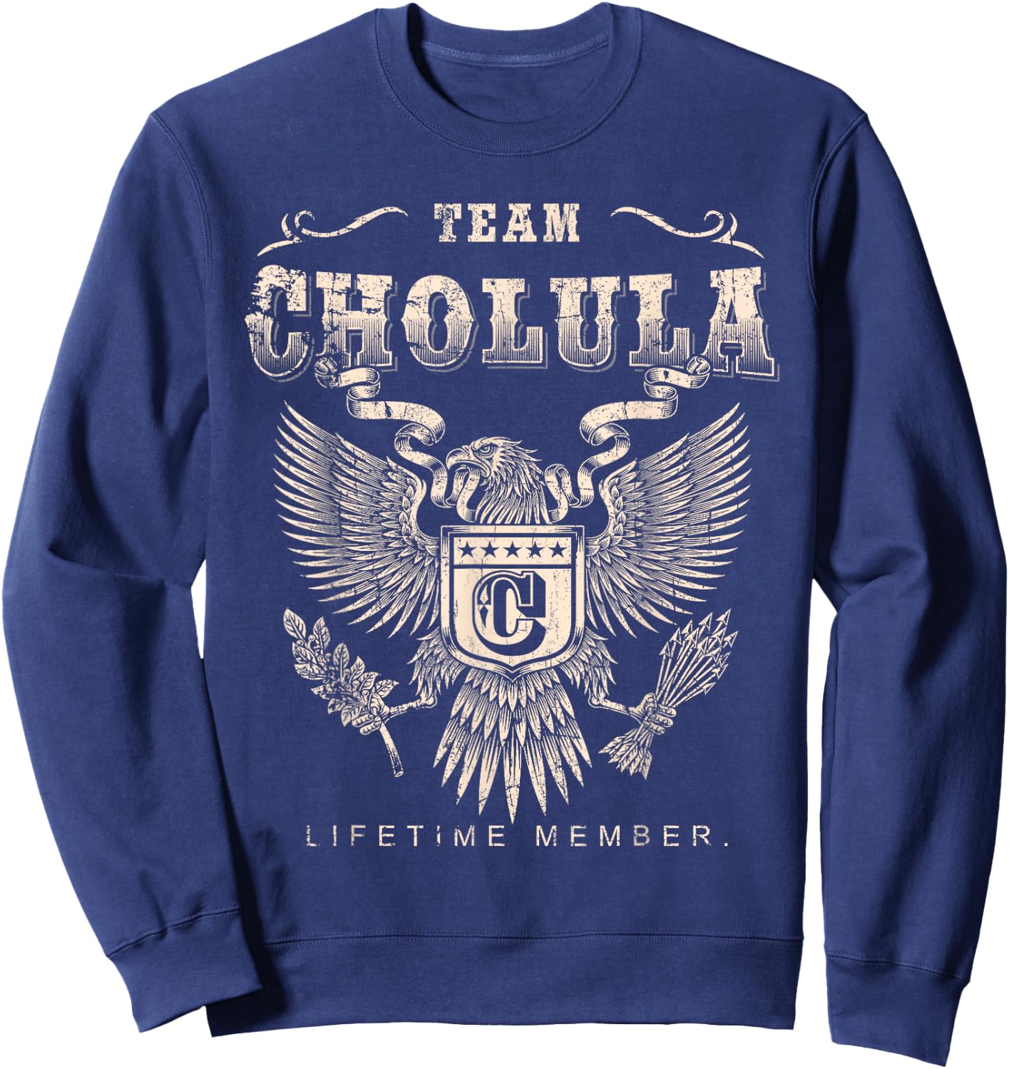 Team Cholula Lifetime Member - Cholula Name Sweatshirt - Sweatshirt | Navy