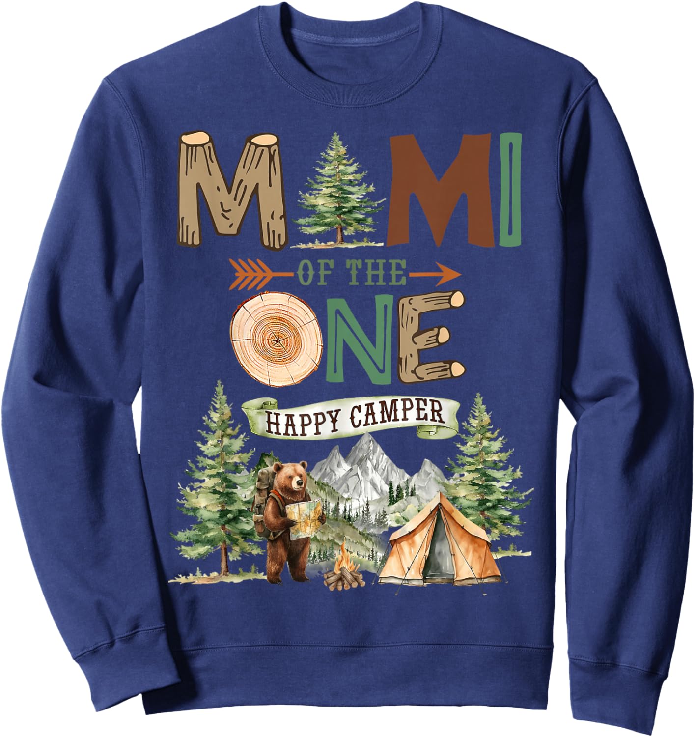 Mimi of The One Happy Camper 1st Birthday Camping Sweatshirt - Sweatshirt | Navy