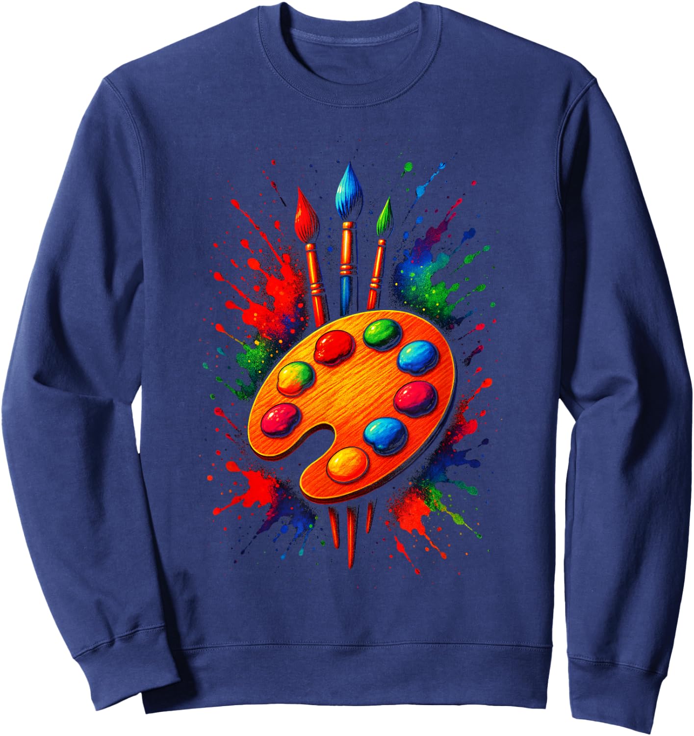 Artistic Palette & Brushes - Funny Artist Painting Sweatshirt - Sweatshirt | Navy