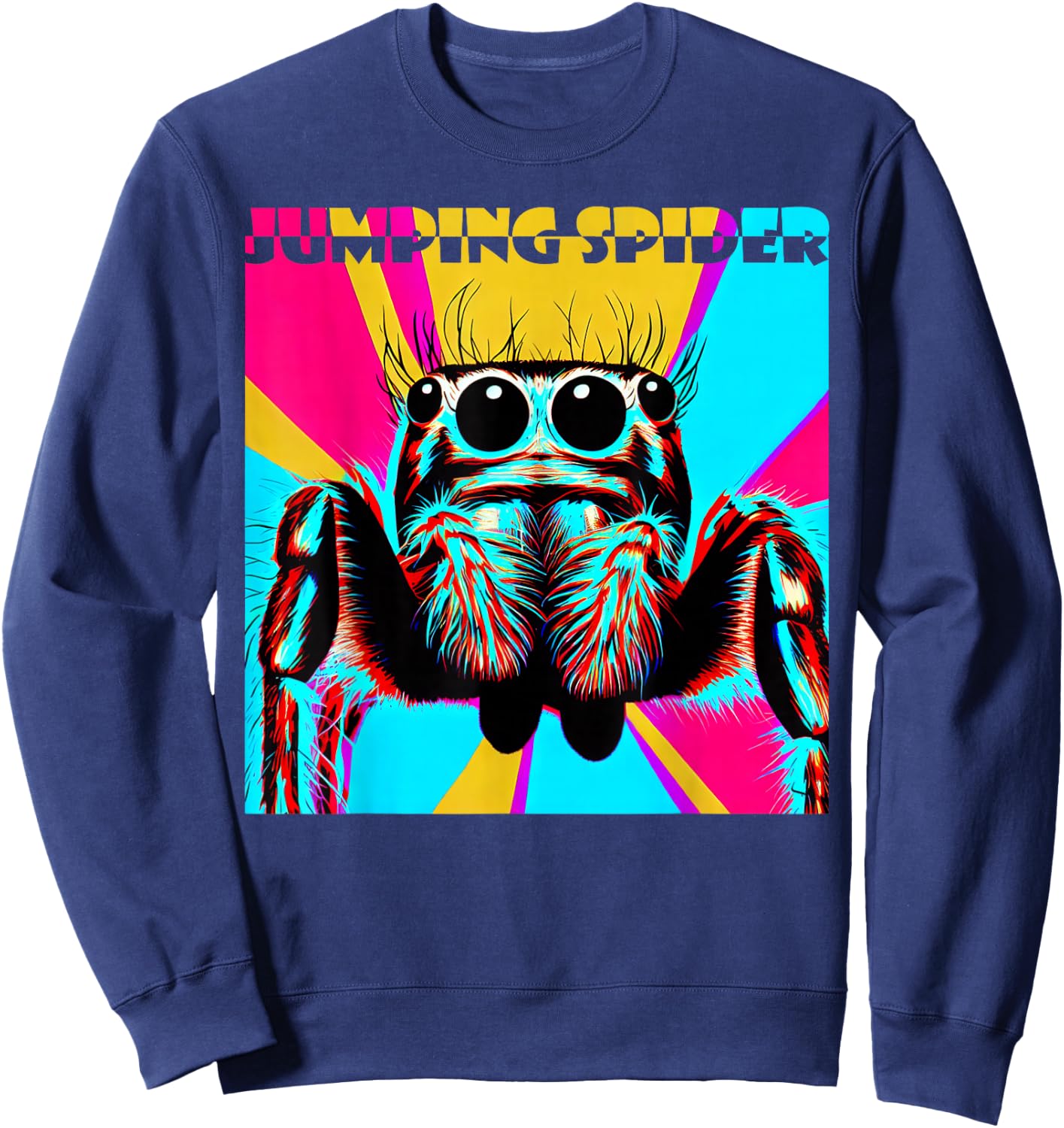 Jumping Spider, Jumping Spider, Andy warhole Style, Saying Sweatshirt - Sweatshirt | Navy