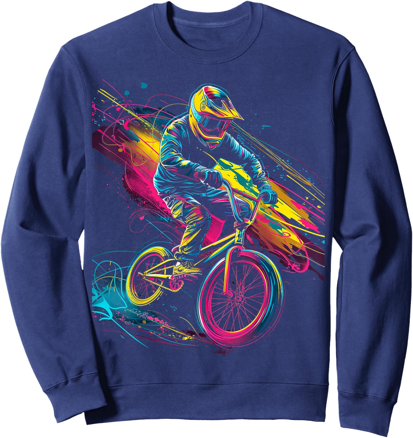 BMX Dirt Neon Sweatshirt - Sweatshirt | Navy