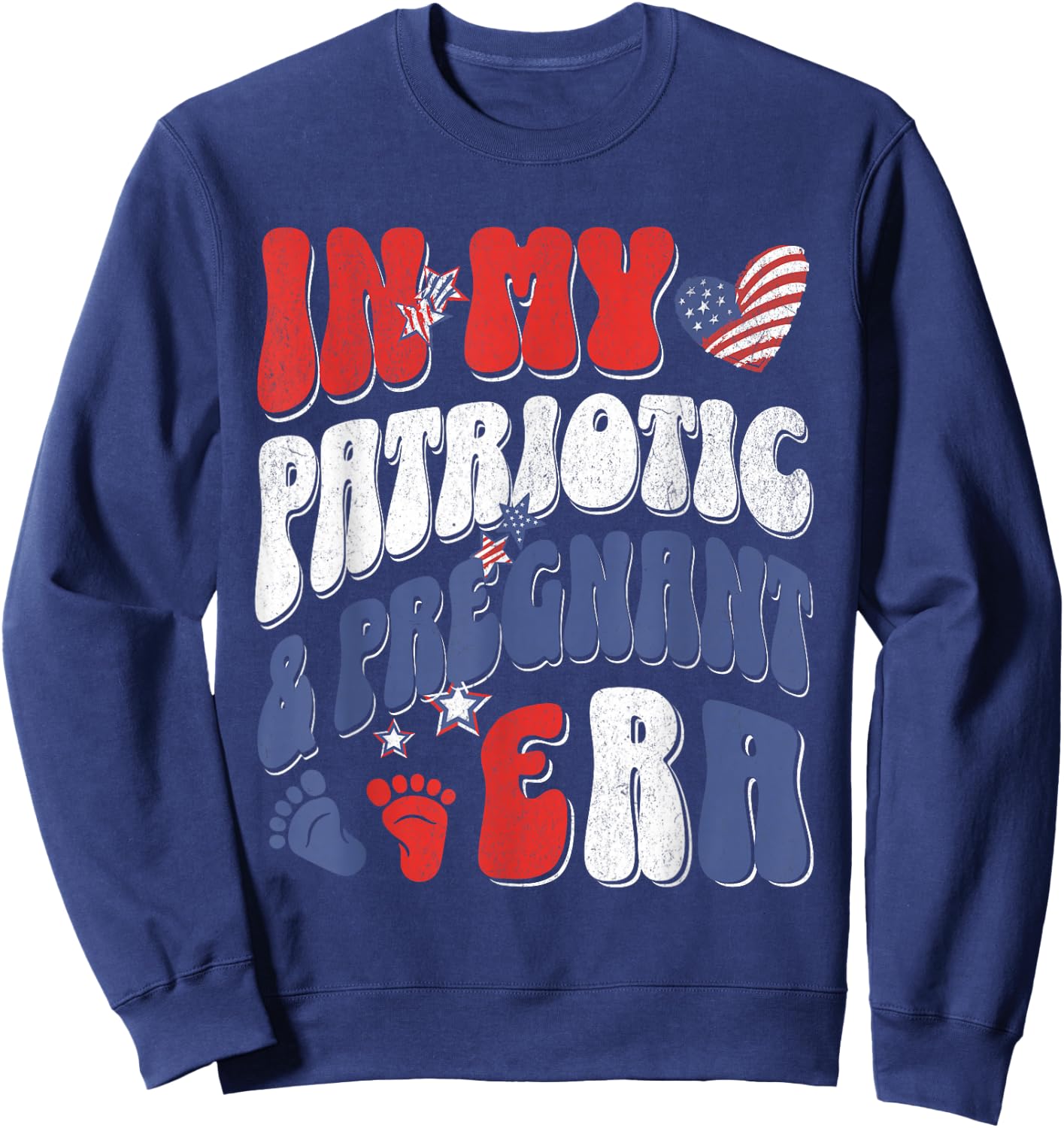 4th of July Pregnancy Announcement Baby Shower Baby Reveal Sweatshirt - Sweatshirt | Navy