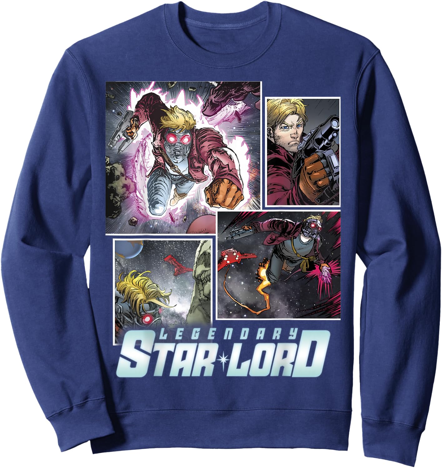 Marvel Guardians of The Galaxy Legendary Star-Lord Collage Sweatshirt - Sweatshirt | Navy