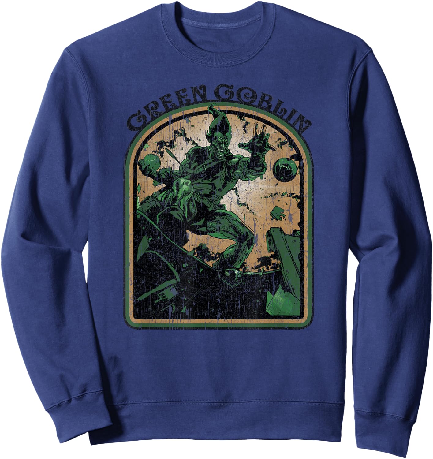 Marvel Comics Retro Green Goblin Vintage Villain Sweatshirt - Sweatshirt | Navy