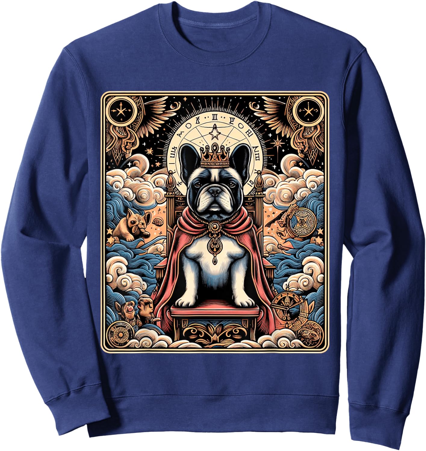 French Bulldog tarot card Women Sweatshirt - Sweatshirt | Navy