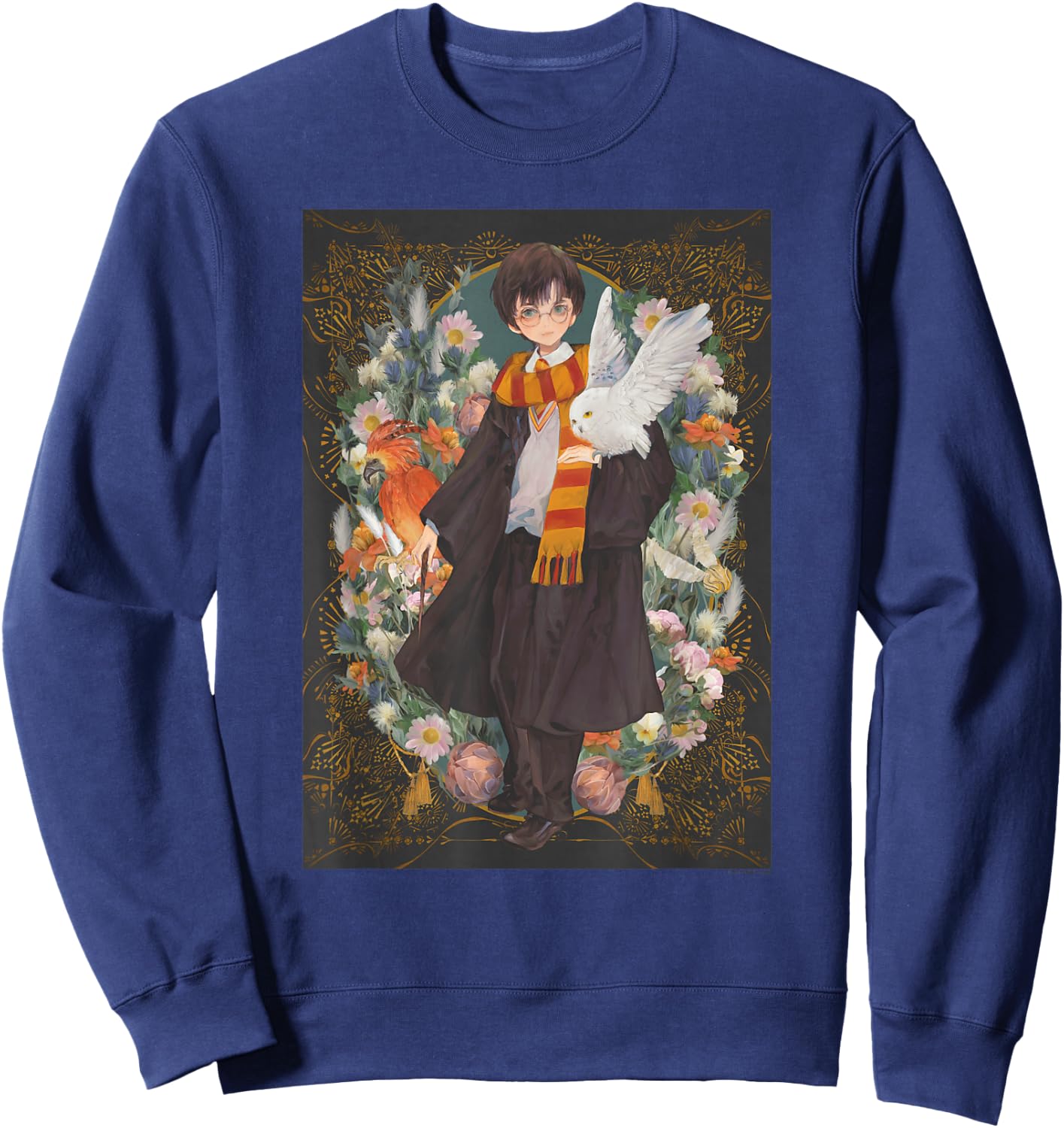 Harry Potter Deathly Hallows 2 Harry And Owl Portrait Sweatshirt - Sweatshirt | Navy