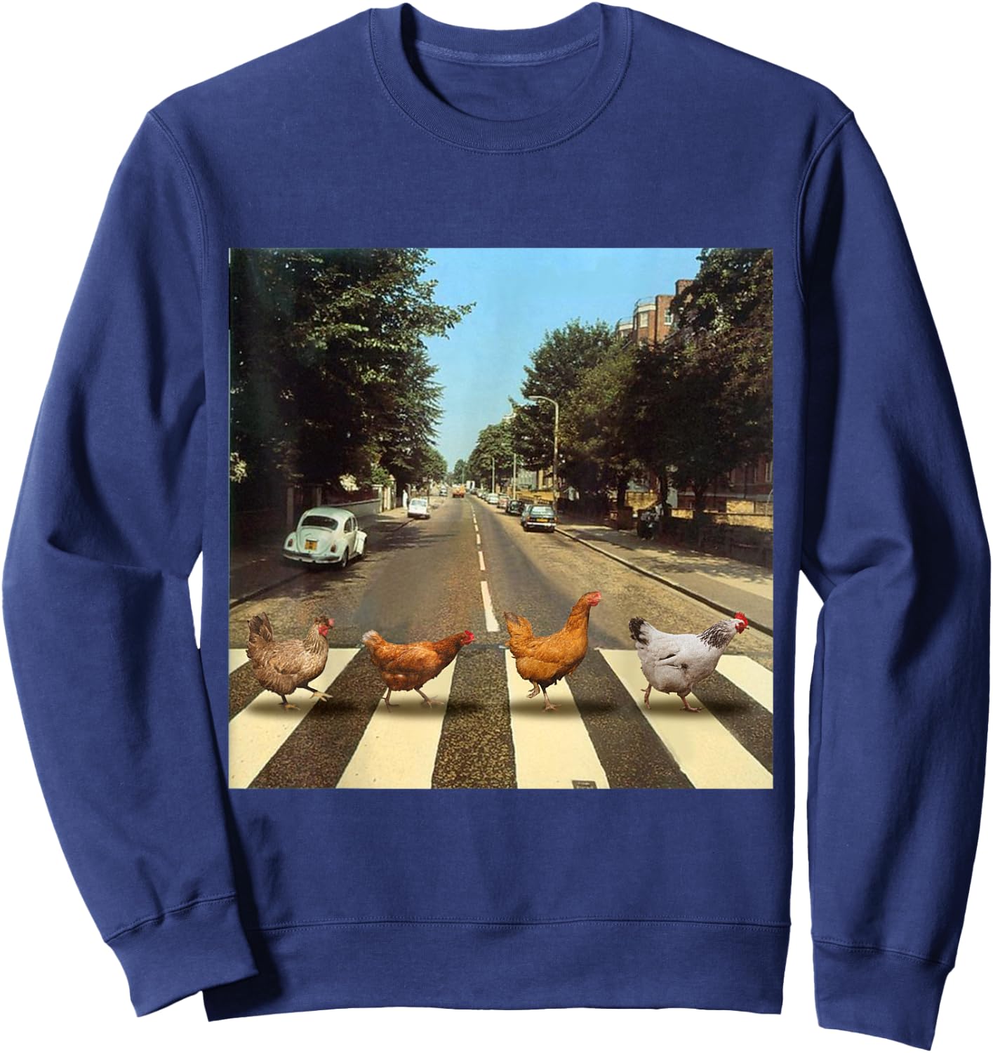 Chickens Crossing Road Parody Chicken Lover Sweatshirt - Sweatshirt | Navy